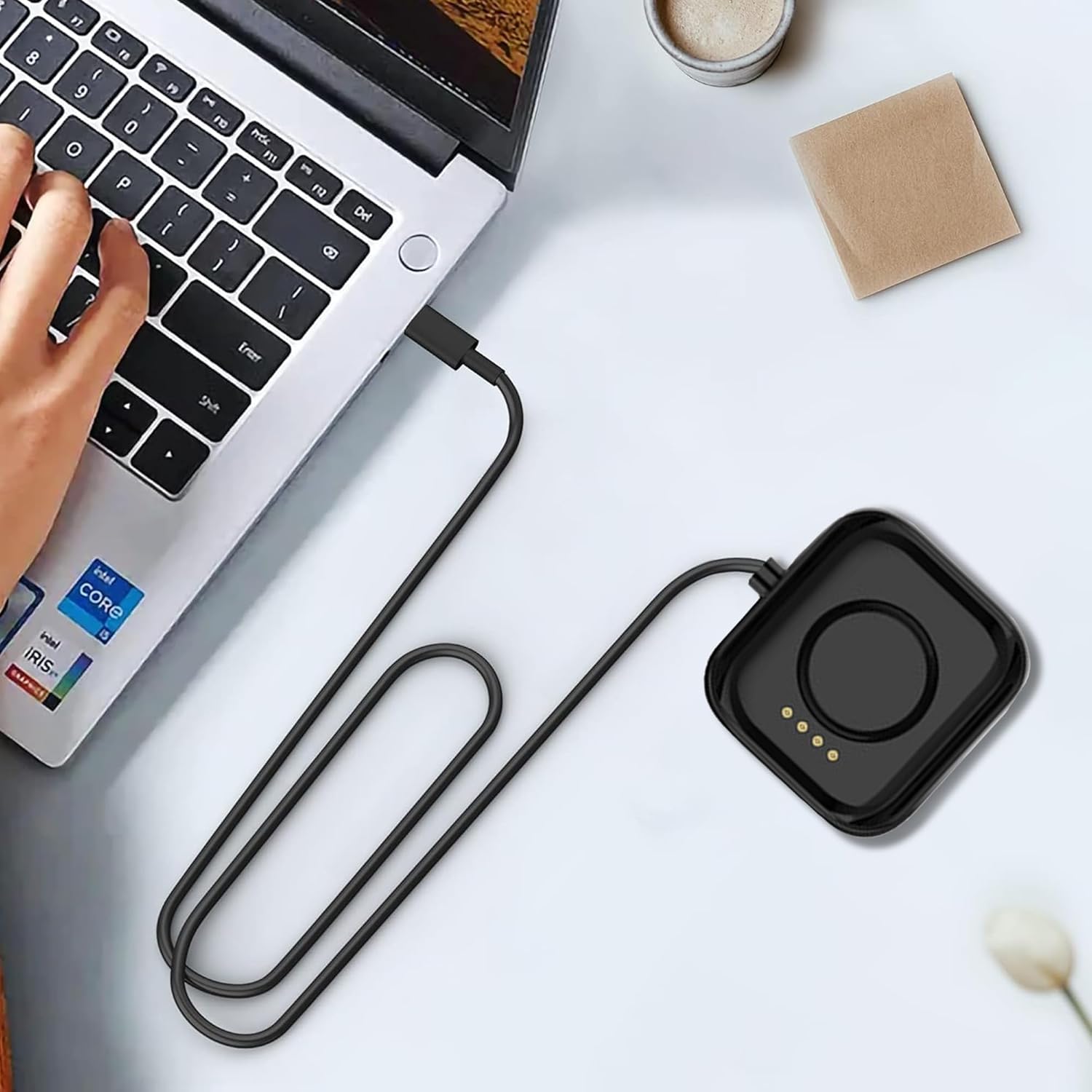 Chargeur compatible avec OnePlus Watch 3, câble de charge USB, station d'accueil pour montre connectée OnePlus Watch 3, 2, 2R (blanc) 5 Chargeur compatible avec OnePlus Watch 3, câble de charge USB, station d'accueil pour montre connectée OnePlus Watch 3, 2, 2R (blanc) – Image 4