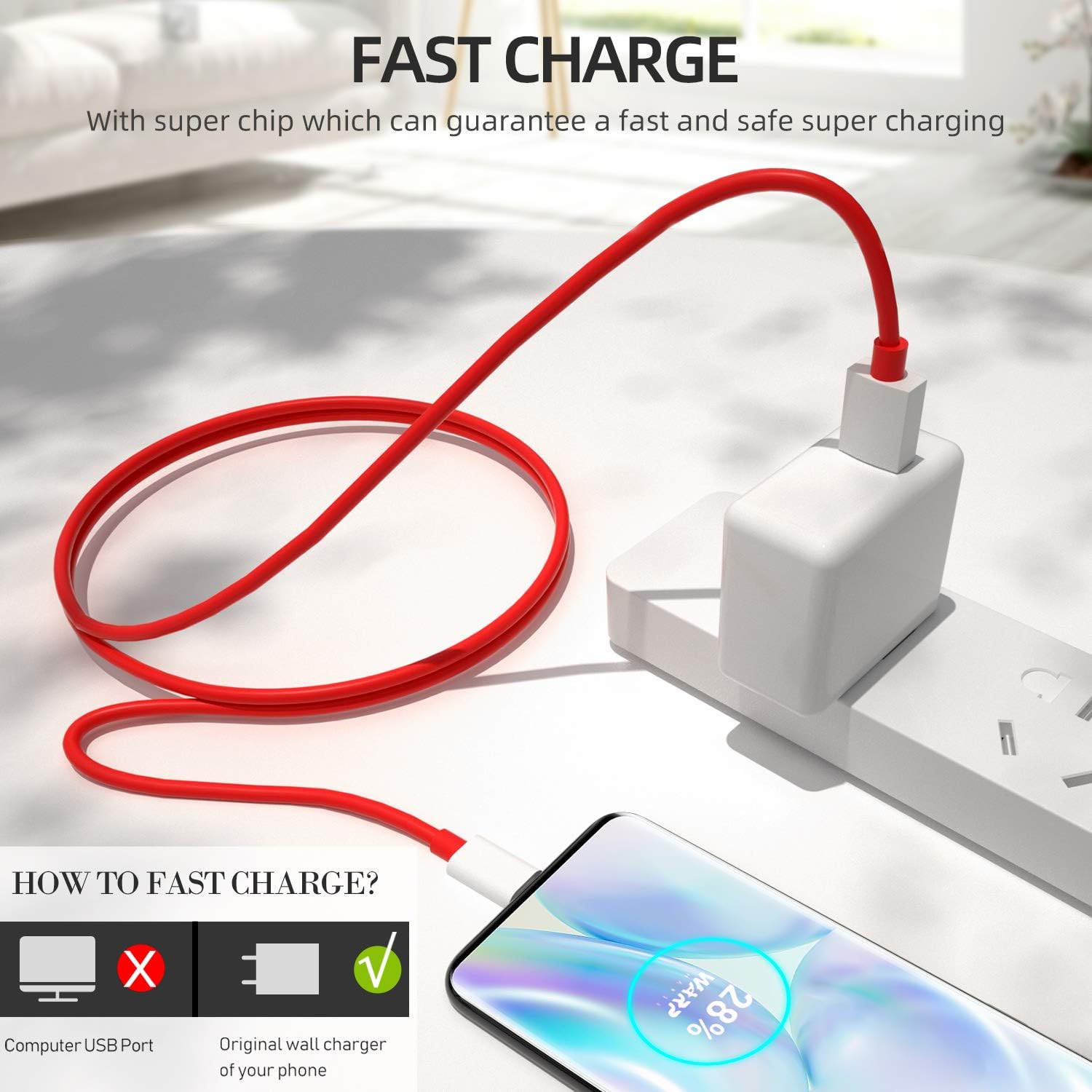 DUX DUCIS Câble OnePlus Nord/OnePlus 10 Pro / 8 Pro, Câble USB Type C Charge Rapide pour OnePlus 8 / 7T / 7T Pro / 7/7 Pro / 6 / 6T / 5T / 5 / 3T / 3 (3.3FT/1M) 4 DUX DUCIS Câble OnePlus Nord/OnePlus 10 Pro / 8 Pro, Câble USB Type C Charge Rapide pour OnePlus 8 / 7T / 7T Pro / 7/7 Pro / 6 / 6T / 5T / 5 / 3T / 3 (3.3FT/1M) – Image 3
