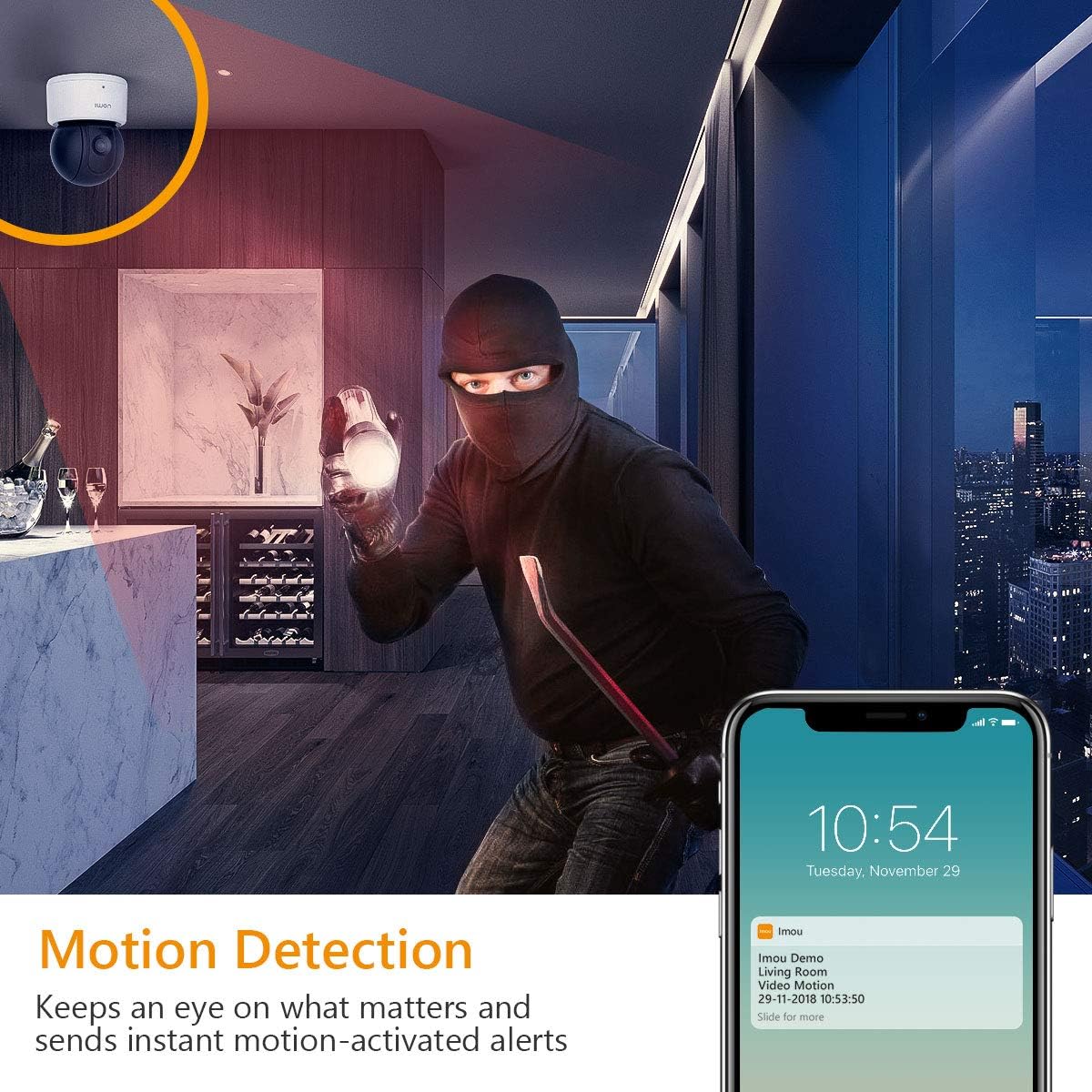 Imou Caméra Surveillance WiFi 720P, Caméra IP sans Fil, Caméra Sécurité Pan/Tilt avec Détection de Mouvement, Audio Bidirectionnel et Vision Nocturne 4 Imou Caméra Surveillance WiFi 720P, Caméra IP sans Fil, Caméra Sécurité Pan/Tilt avec Détection de Mouvement, Audio Bidirectionnel et Vision Nocturne – Image 3