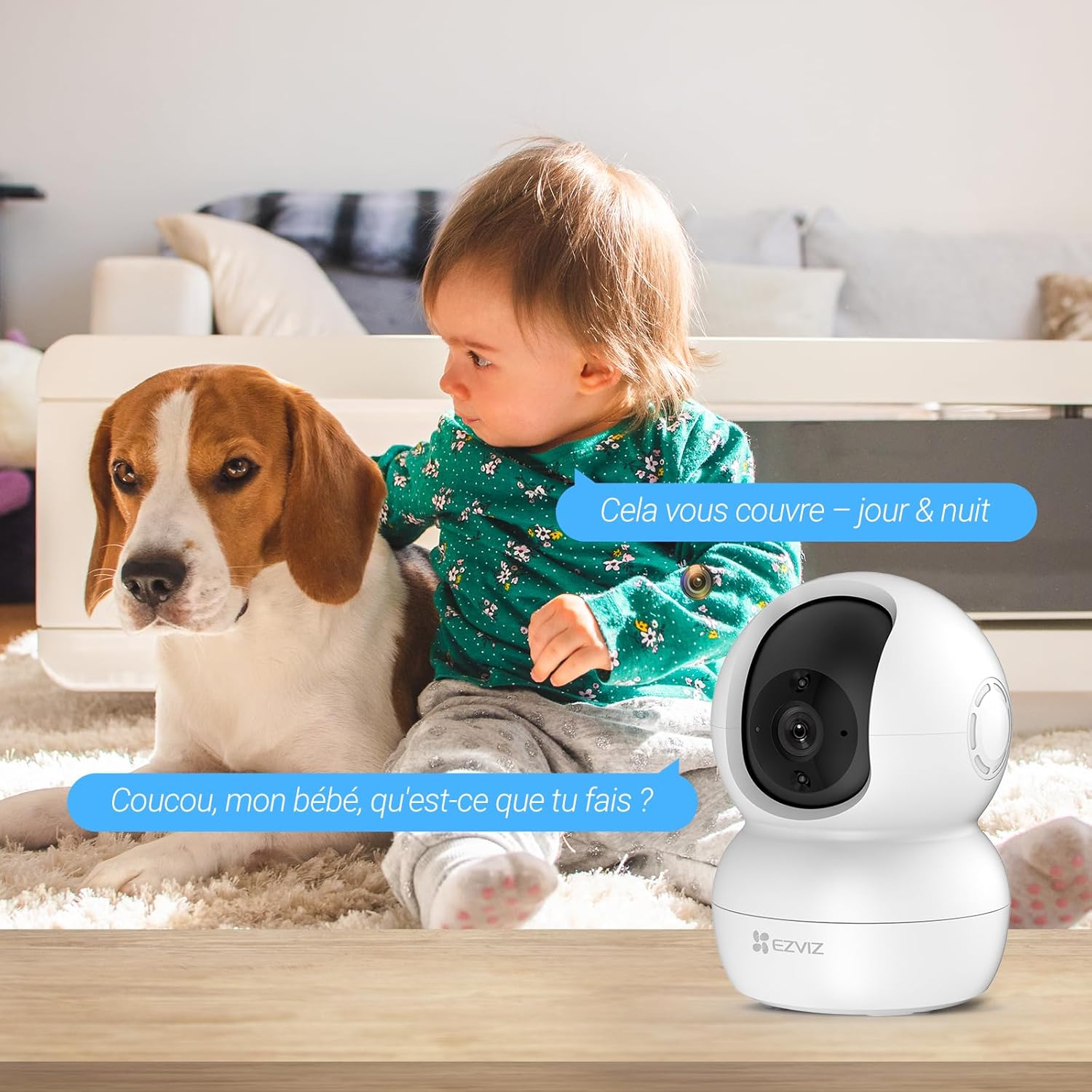EZVIZ Caméra Surveillance WiFi Intérieure 360°, FHD 1080P, Camera WiFi 2.4Ghz, Vision Nocturne, Détection de Mouvement Suivi Intelligent, Audio Bidirectionnel, Compatible avec Alexa pour Bébé/Animaux 6 EZVIZ Caméra Surveillance WiFi Intérieure 360°, FHD 1080P, Camera WiFi 2.4Ghz, Vision Nocturne, Détection de Mouvement Suivi Intelligent, Audio Bidirectionnel, Compatible avec Alexa pour Bébé/Animaux – Image 5