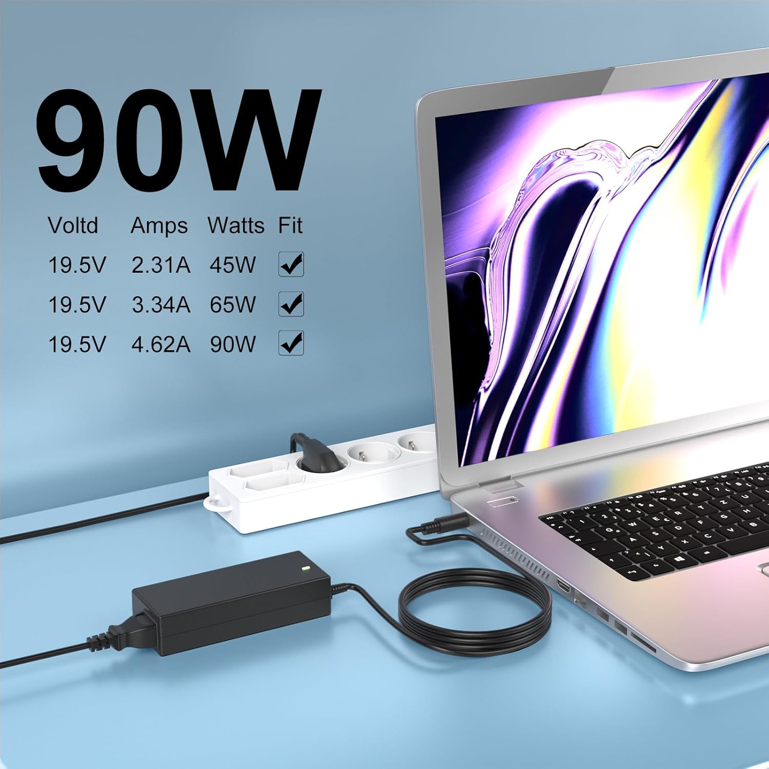 90W Chargeur pour Dell Latitude 5510 5511 5410 5501 5411 5401 5310 2-en-1 P96G P97G P98G P80F PA-10 LA90PM111 Adaptateur Secteur pour Ordinateur Portable 3 90W Chargeur pour Dell Latitude 5510 5511 5410 5501 5411 5401 5310 2-en-1 P96G P97G P98G P80F PA-10 LA90PM111 Adaptateur Secteur pour Ordinateur Portable – Image 2