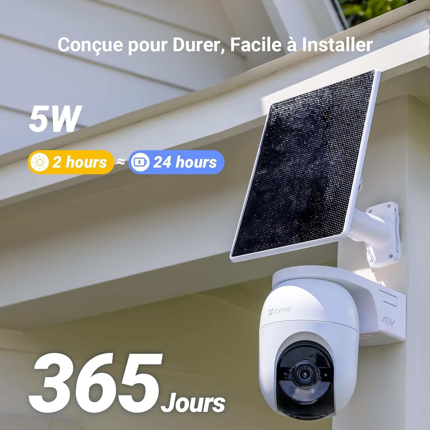 EZVIZ 2K+ Caméra Extérieure sans Fil avec Mode AOV, Caméra à Batterie PT avec Détection de Personnes et de Véhicules, Vision Nocturne Couleur & Défense Active, WiFi 6, CB8 Lite 4MP+5W Panneau Solaire 5 EZVIZ 2K+ Caméra Extérieure sans Fil avec Mode AOV, Caméra à Batterie PT avec Détection de Personnes et de Véhicules, Vision Nocturne Couleur & Défense Active, WiFi 6, CB8 Lite 4MP+5W Panneau Solaire – Image 4