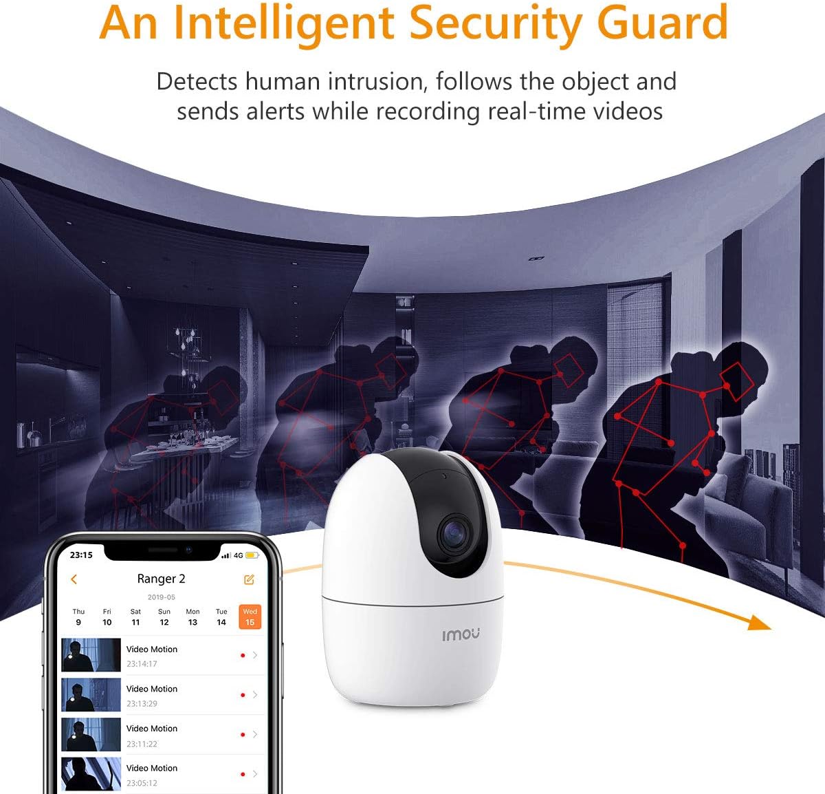 Imou Ranger 2 5MP (IPC-K2EN-5H2W) - Caméra dôme WiFi motorisée de 5 MP dispose d'une IA, d'un suivi automatique, d'un audio bidirectionnel, d'une sirène, d'un microphone, d'un infrarouge de 10 m, d'un 3 Imou Ranger 2 5MP (IPC-K2EN-5H2W) - Caméra dôme WiFi motorisée de 5 MP dispose d'une IA, d'un suivi automatique, d'un audio bidirectionnel, d'une sirène, d'un microphone, d'un infrarouge de 10 m, d'un – Image 2