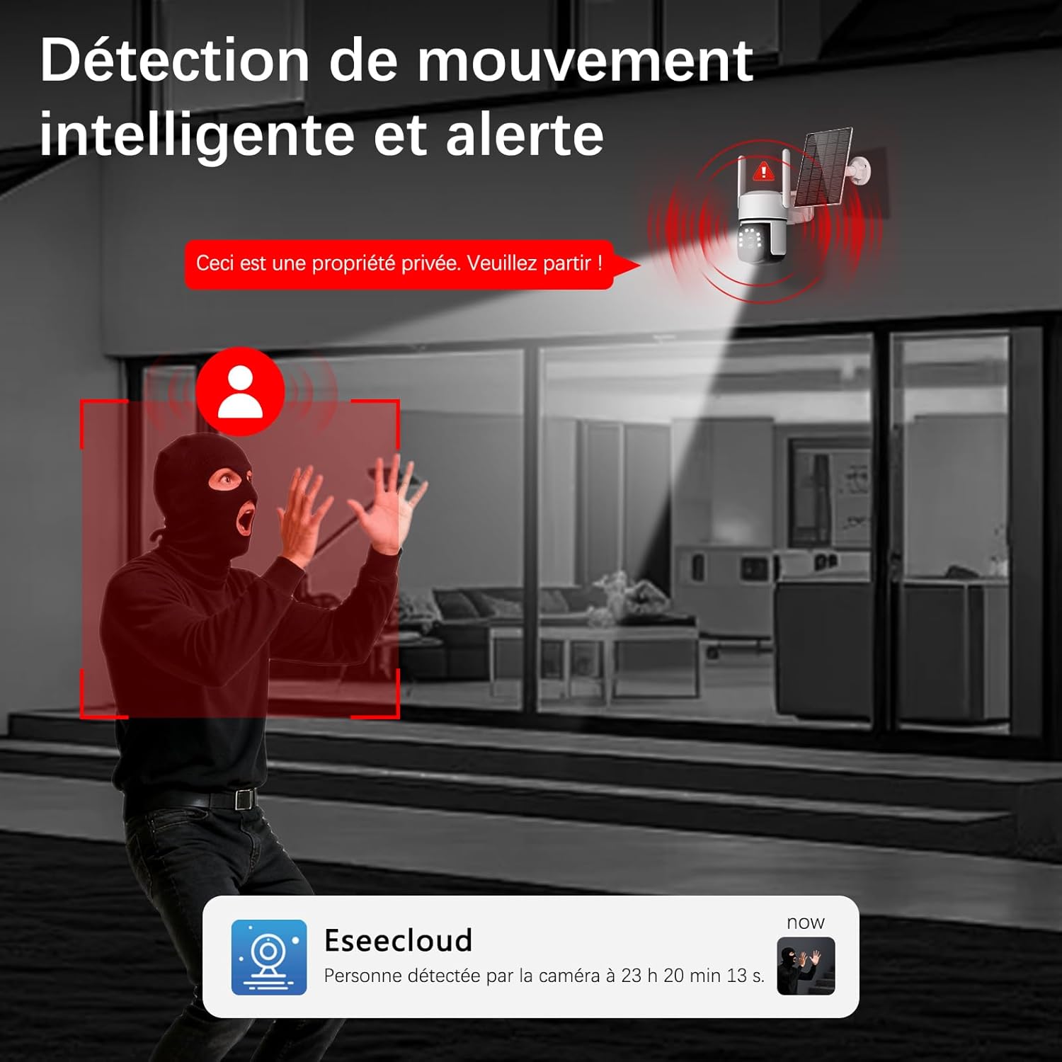 2K Camera Surveillance WiFi Exterieure sans Fil,2 Cam-Kit avec Home Station/Stockage Local 64G/Camera Solaire,360° PTZ Sécurité à Domicile,Vision Vocturne,Alarme,Audio Bidirectionnel,2.4/5G WIFI 5 2K Camera Surveillance WiFi Exterieure sans Fil,2 Cam-Kit avec Home Station/Stockage Local 64G/Camera Solaire,360° PTZ Sécurité à Domicile,Vision Vocturne,Alarme,Audio Bidirectionnel,2.4/5G WIFI – Image 4