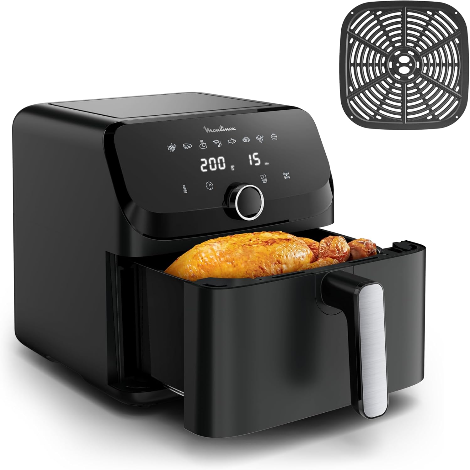 Moulinex Easy Fry Mega, air fryer compact, Mono tiroir 7.5 L, Jusqu’à 8 personnes, 8 programmes, noir EZ8558F0 3 Moulinex Easy Fry Mega, air fryer compact, Mono tiroir 7.5 L, Jusqu’à 8 personnes, 8 programmes, noir EZ8558F0 – Image 2