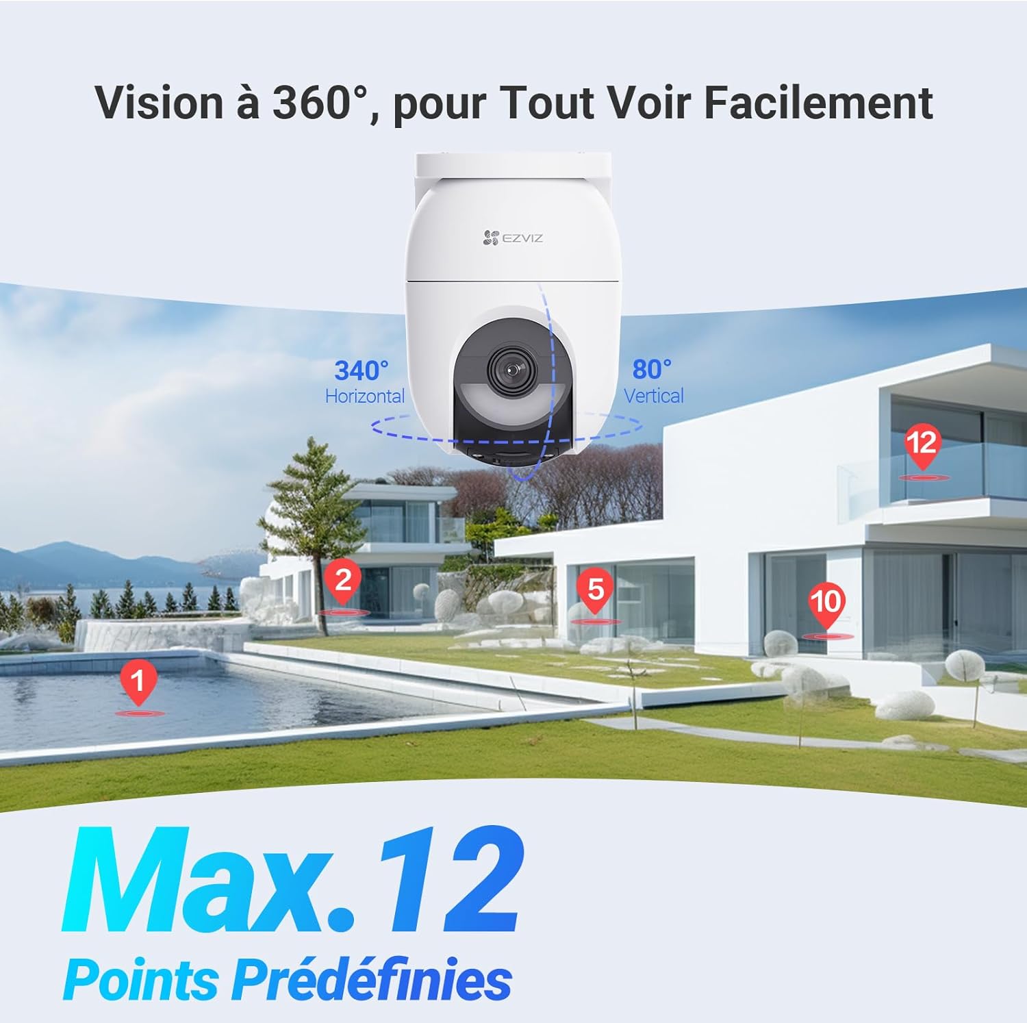 EZVIZ 2K+ Caméra Extérieure sans Fil avec Mode AOV, Caméra à Batterie PT avec Détection de Personnes et de Véhicules, Vision Nocturne Couleur & Défense Active, WiFi 6, CB8 Lite 4MP+5W Panneau Solaire 9 EZVIZ 2K+ Caméra Extérieure sans Fil avec Mode AOV, Caméra à Batterie PT avec Détection de Personnes et de Véhicules, Vision Nocturne Couleur & Défense Active, WiFi 6, CB8 Lite 4MP+5W Panneau Solaire – Image 8