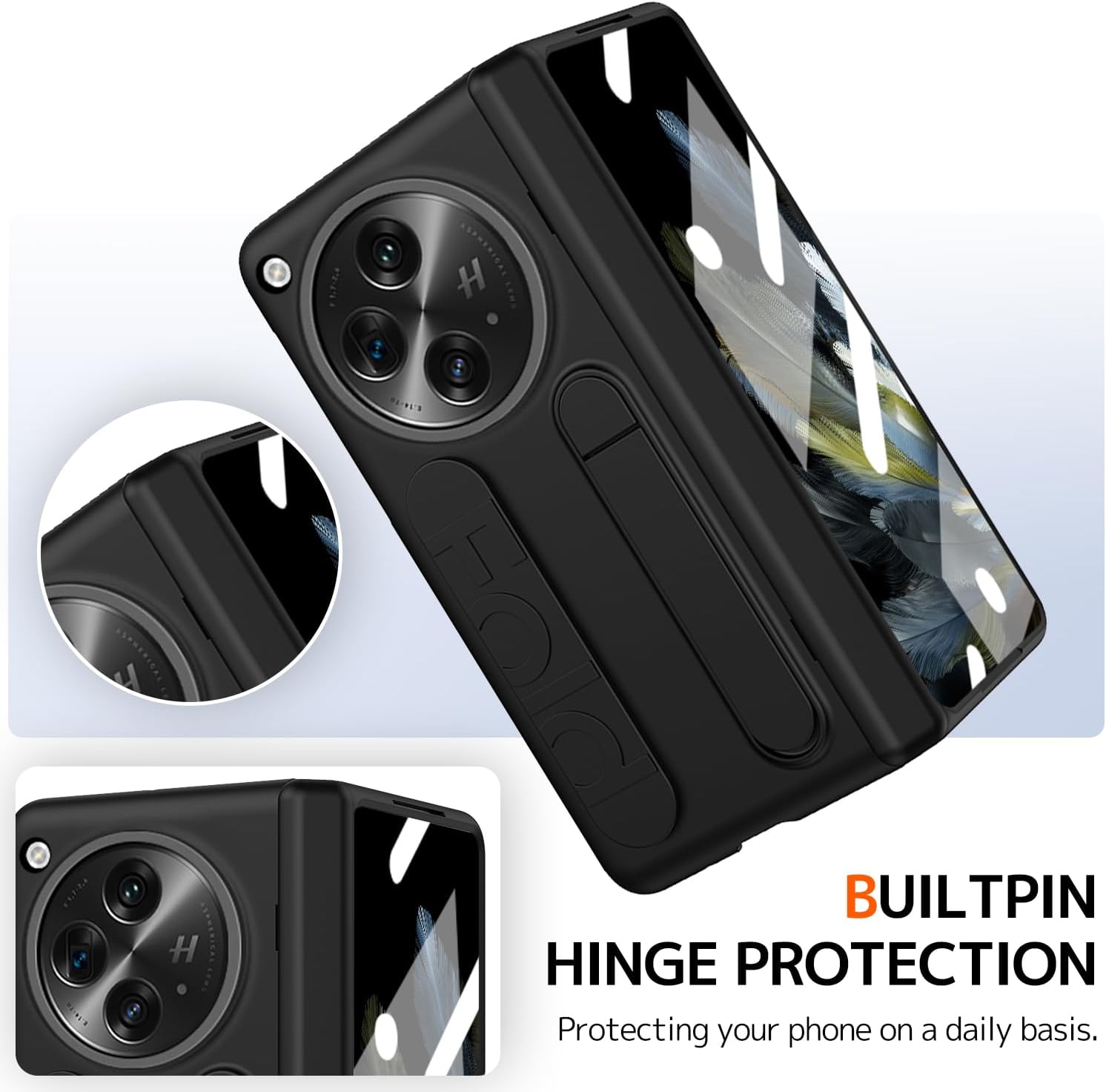 Ninki Coque OnePlus Open Bracelet de protection d'écran Noir 4 Ninki Coque OnePlus Open Bracelet de protection d'écran Noir – Image 3