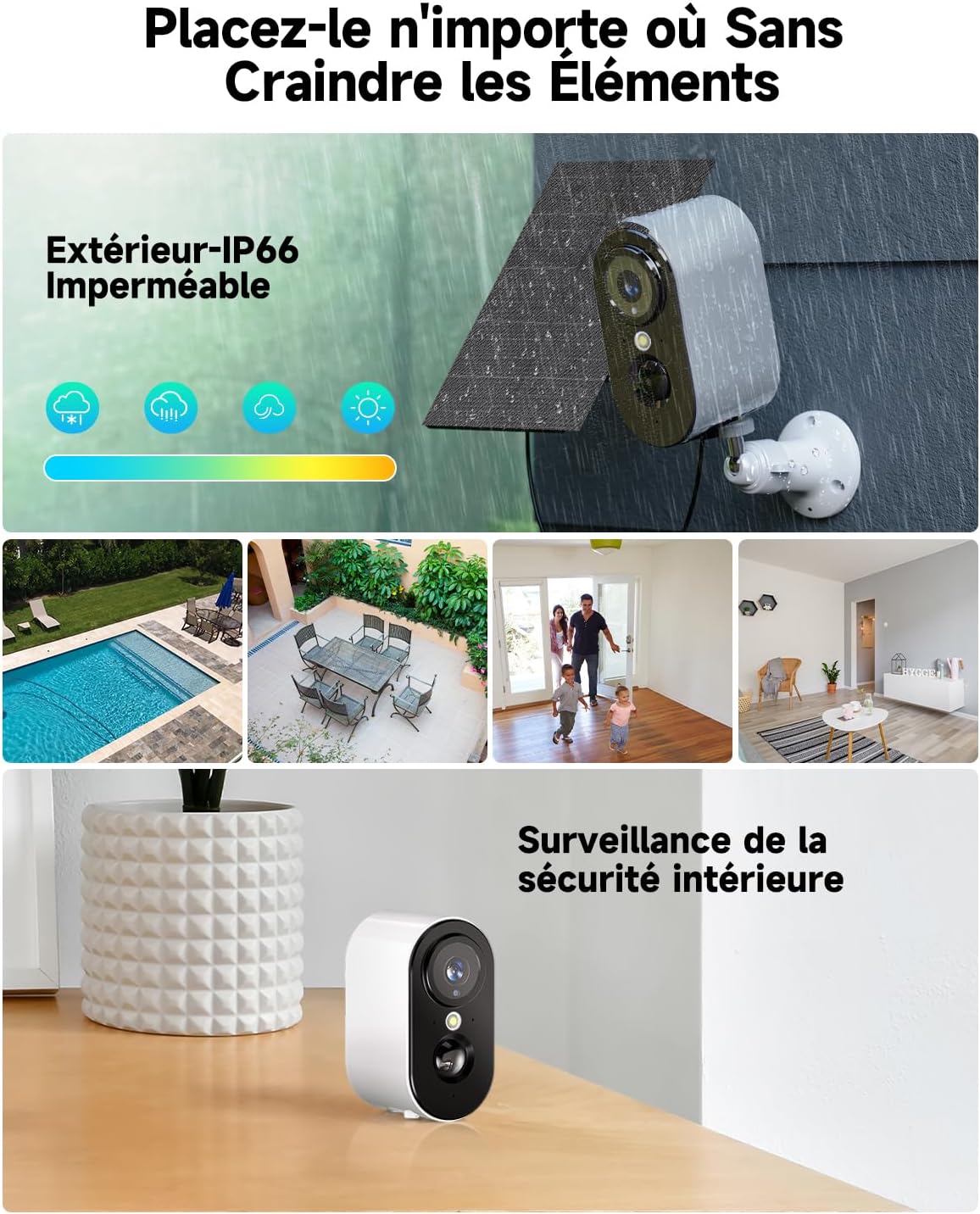 2K Caméra Surveillance WiFi Exterieure sans Fil Batterie - Camera Surveillance WiFi avec Panneau Solaire, Vision Nocturne Couleur, Extérieure/Intérieure, PIR Détection Mouvement, IP66, 2,4 GHz 7 2K Caméra Surveillance WiFi Exterieure sans Fil Batterie - Camera Surveillance WiFi avec Panneau Solaire, Vision Nocturne Couleur, Extérieure/Intérieure, PIR Détection Mouvement, IP66, 2,4 GHz – Image 6