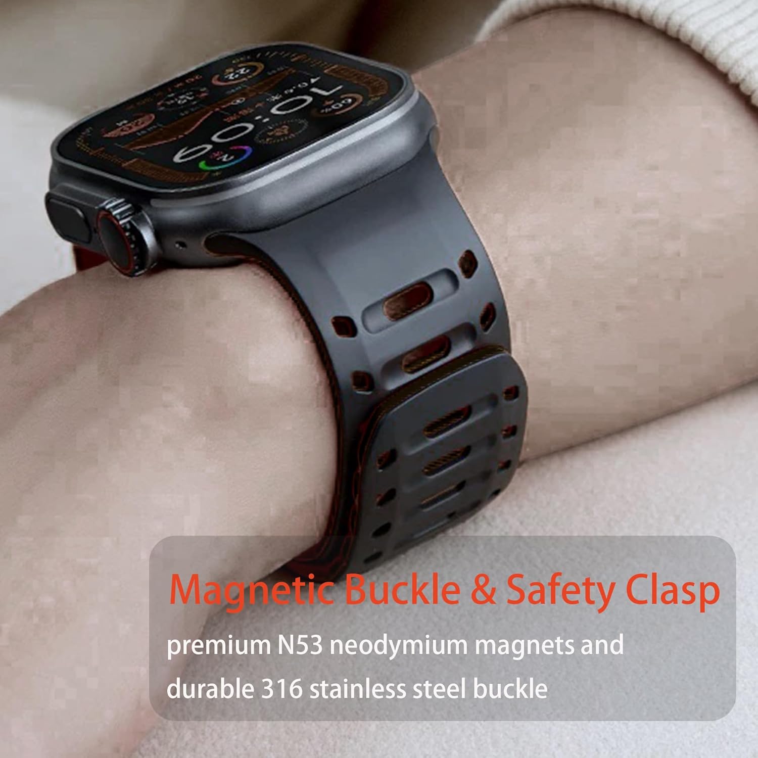 Bracelet magnétique compatible avec Oneplus Watch 3-47 mm, 22 mm - Bracelet sport en silicone souple compatible avec OnePlus Watch 3 47 mm, 2 46 mm, 2R / 1 Smartwatch 10 Bracelet magnétique compatible avec Oneplus Watch 3-47 mm, 22 mm - Bracelet sport en silicone souple compatible avec OnePlus Watch 3 47 mm, 2 46 mm, 2R / 1 Smartwatch – Image 9