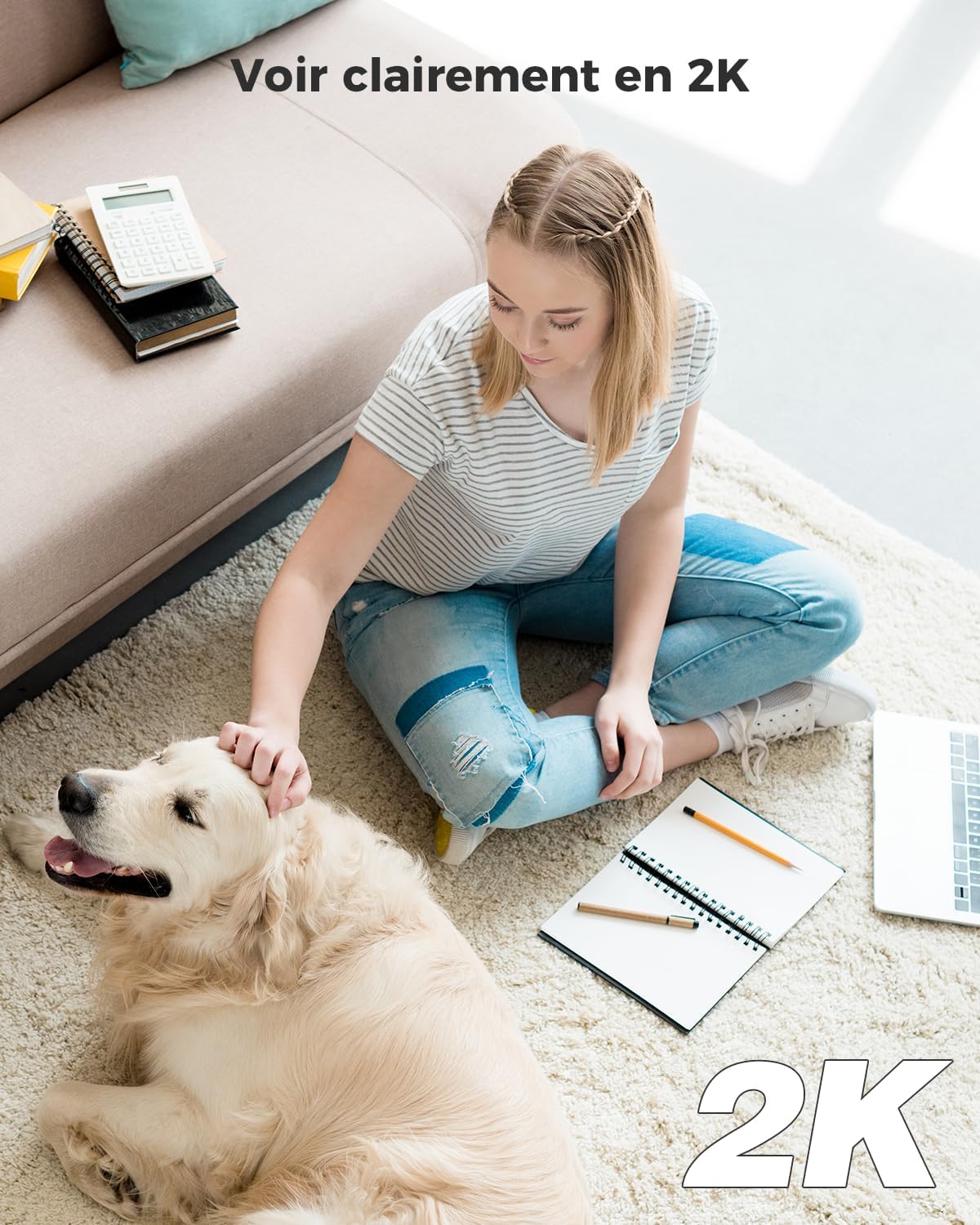 COCOCAM 2K Camera Surveillance WiFi Interieur sans Fil Pan/Tilt à Batterie 5200mAh, pour de Bébé/Animaux/Sécurité Domestique, Reconnaissance IA, Détection Humaine PIR, Wi-FI 2,4G (1, Blanc) 8 COCOCAM 2K Camera Surveillance WiFi Interieur sans Fil Pan/Tilt à Batterie 5200mAh, pour de Bébé/Animaux/Sécurité Domestique, Reconnaissance IA, Détection Humaine PIR, Wi-FI 2,4G (1, Blanc) – Image 7