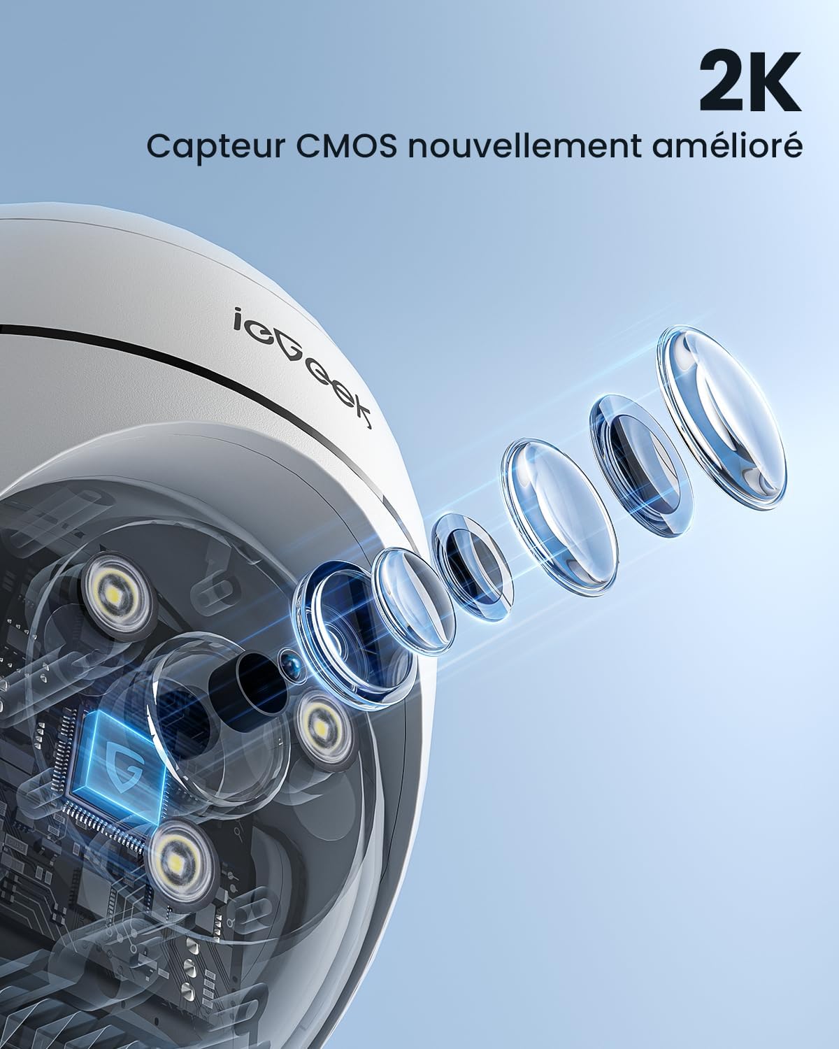ieGeek 2K Camera Surveillance WiFi Exterieure 5Ghz /2.4G - 360° PTZ Camera Exterieur WiFi, Suivi de Mouvement, AI Détection, Audio Bidirectionnel, Vision Nocturne Couleur ZS-GQ2 (2 Pièces) 4 ieGeek 2K Camera Surveillance WiFi Exterieure 5Ghz /2.4G - 360° PTZ Camera Exterieur WiFi, Suivi de Mouvement, AI Détection, Audio Bidirectionnel, Vision Nocturne Couleur ZS-GQ2 (2 Pièces) – Image 3