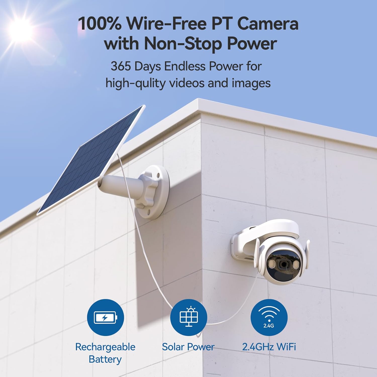 Imou Caméra de sécurité 3 MP pour la Maison, caméra extérieure sans Fil, caméra de sécurité Solaire, caméras de Surveillance extérieures, caméras de Surveillance dôme PT 3MP avec Nouveau Panneau 3 Imou Caméra de sécurité 3 MP pour la Maison, caméra extérieure sans Fil, caméra de sécurité Solaire, caméras de Surveillance extérieures, caméras de Surveillance dôme PT 3MP avec Nouveau Panneau – Image 2