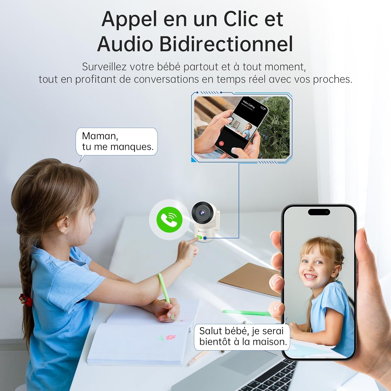 SYMYNELEC 2K 4MP Caméra de Surveillance Intérieure WiFi 5GHz/2,4GHz, Caméra de Sécurité 360° avec Détection Humaine AI, Vision Nocturne, Audio Bidirectionnel pour Bébé/Animaux, Compatible avec Alexa 9 SYMYNELEC 2K 4MP Caméra de Surveillance Intérieure WiFi 5GHz/2,4GHz, Caméra de Sécurité 360° avec Détection Humaine AI, Vision Nocturne, Audio Bidirectionnel pour Bébé/Animaux, Compatible avec Alexa – Image 8
