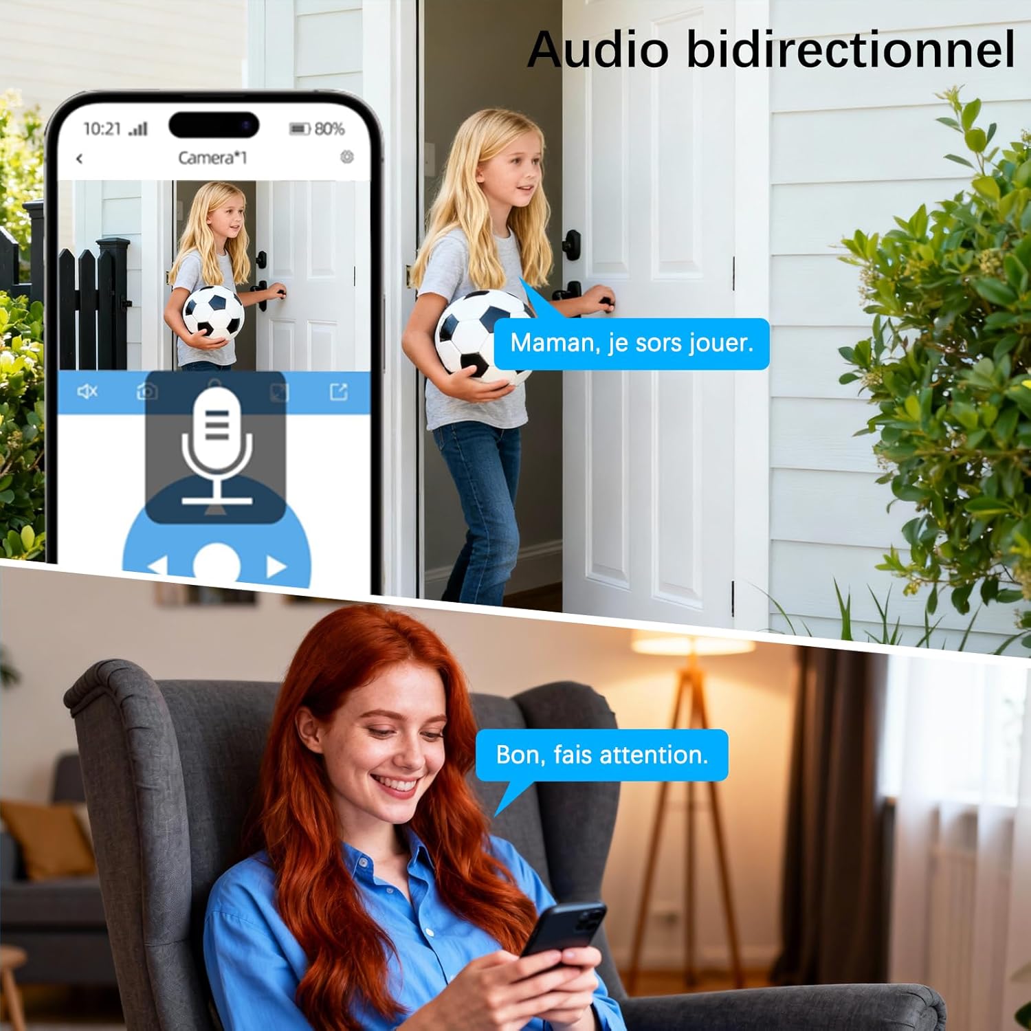 2K Camera Surveillance WiFi Exterieure sans Fil,2 Cam-Kit avec Home Station/Stockage Local 64G/Camera Solaire,360° PTZ Sécurité à Domicile,Vision Vocturne,Alarme,Audio Bidirectionnel,2.4/5G WIFI 6 2K Camera Surveillance WiFi Exterieure sans Fil,2 Cam-Kit avec Home Station/Stockage Local 64G/Camera Solaire,360° PTZ Sécurité à Domicile,Vision Vocturne,Alarme,Audio Bidirectionnel,2.4/5G WIFI – Image 5