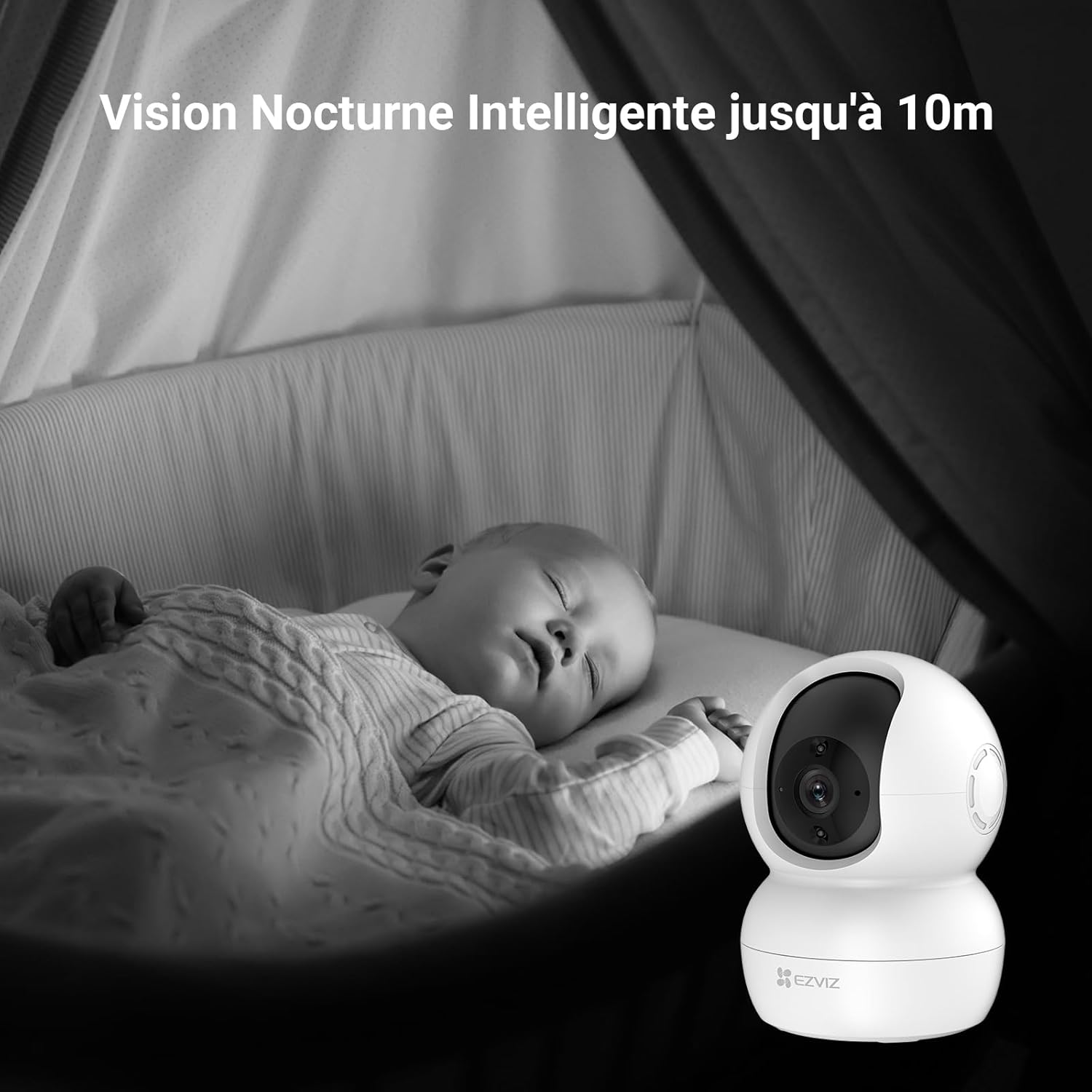 EZVIZ Caméra Surveillance WiFi Intérieure 360°, FHD 1080P, Camera WiFi 2.4Ghz, Vision Nocturne, Détection de Mouvement Suivi Intelligent, Audio Bidirectionnel, Compatible avec Alexa pour Bébé/Animaux 4 EZVIZ Caméra Surveillance WiFi Intérieure 360°, FHD 1080P, Camera WiFi 2.4Ghz, Vision Nocturne, Détection de Mouvement Suivi Intelligent, Audio Bidirectionnel, Compatible avec Alexa pour Bébé/Animaux – Image 3