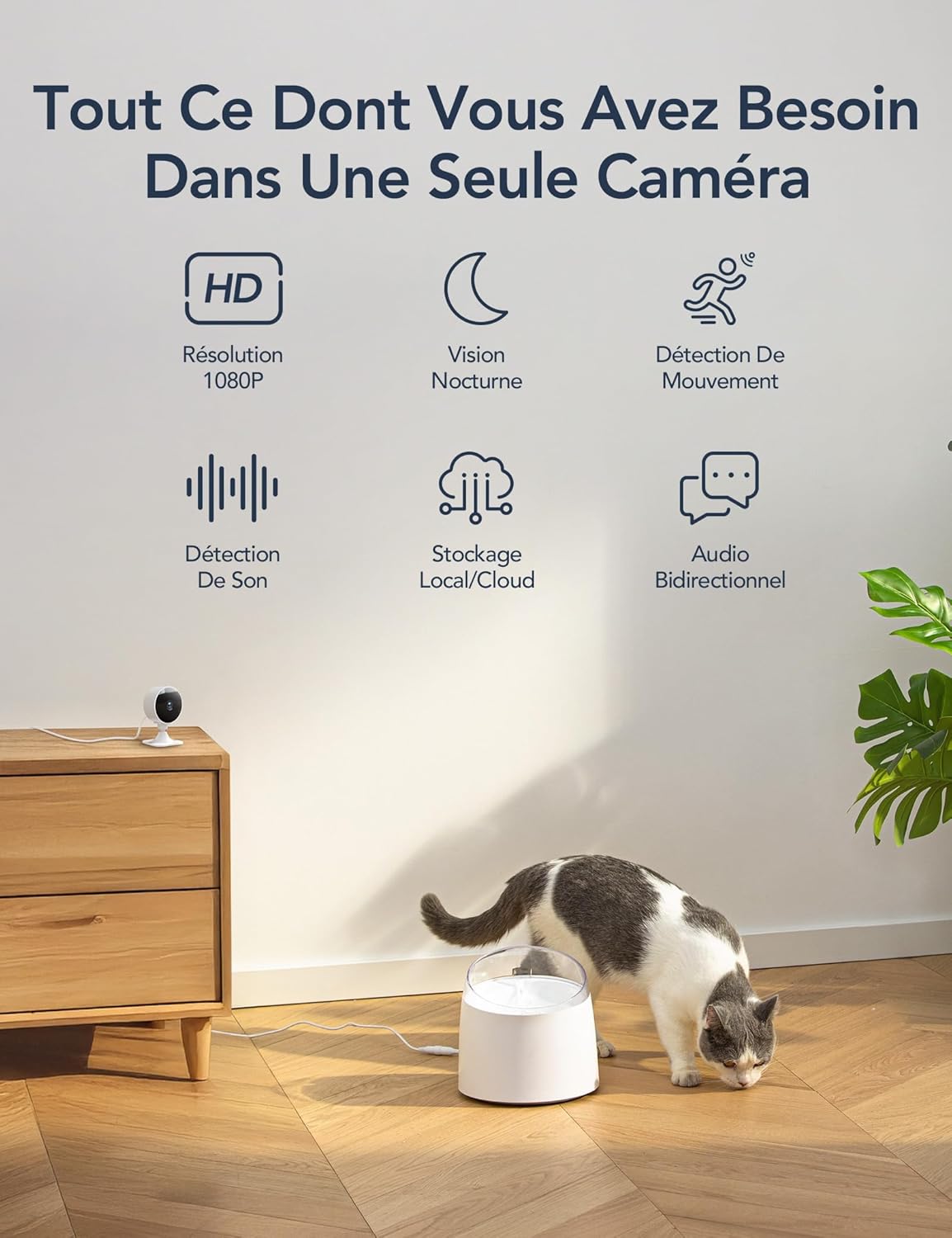 GNCC 4 Pack Camera Surveillance WiFi Interieur, 1080P Caméra Intérieur pour Bebe/Animaux, Vision Nocturne, AI Détection, Audio Bidirectionnel, Compatible Alexa, Abonnement Cloud/SD Local, 2,4GHz WiFi 8 GNCC 4 Pack Camera Surveillance WiFi Interieur, 1080P Caméra Intérieur pour Bebe/Animaux, Vision Nocturne, AI Détection, Audio Bidirectionnel, Compatible Alexa, Abonnement Cloud/SD Local, 2,4GHz WiFi – Image 7