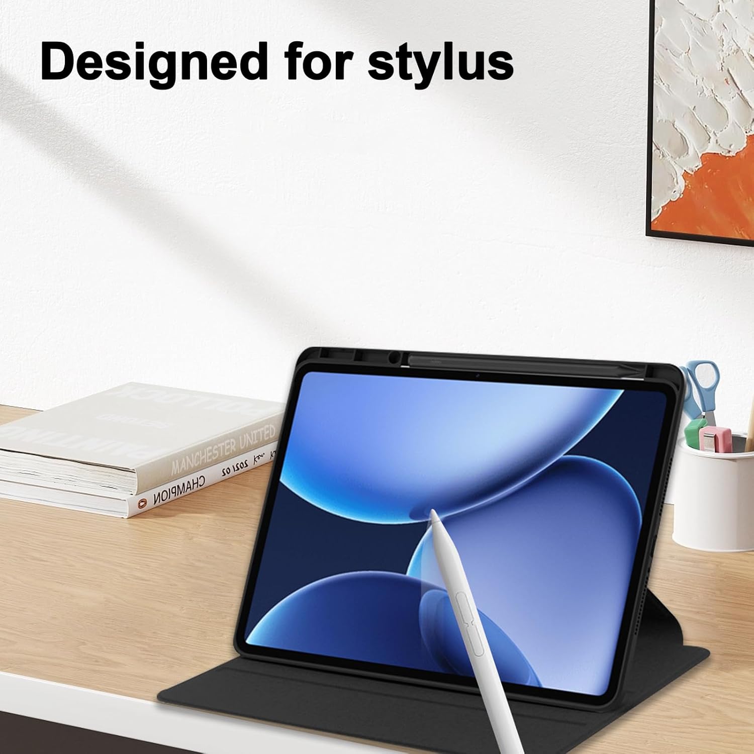 Coque Compatible avec OnePlus Pad 3, Etui Housse Pivotante à 360 Degrés avec Support/Fente pour Stylo Pliable, Cuir PU + Housse Acrylique Claire, Noir 8 Coque Compatible avec OnePlus Pad 3, Etui Housse Pivotante à 360 Degrés avec Support/Fente pour Stylo Pliable, Cuir PU + Housse Acrylique Claire, Noir – Image 7
