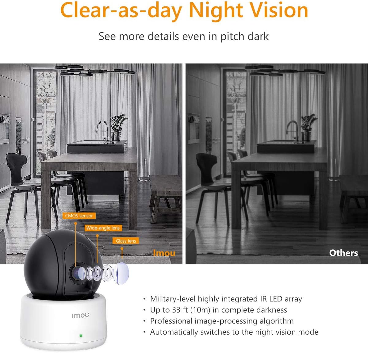 Imou Caméra Surveillance WiFi 720P, Caméra IP sans Fil, Caméra Sécurité Pan/Tilt avec Détection de Mouvement, Audio Bidirectionnel et Vision Nocturne 6 Imou Caméra Surveillance WiFi 720P, Caméra IP sans Fil, Caméra Sécurité Pan/Tilt avec Détection de Mouvement, Audio Bidirectionnel et Vision Nocturne – Image 5