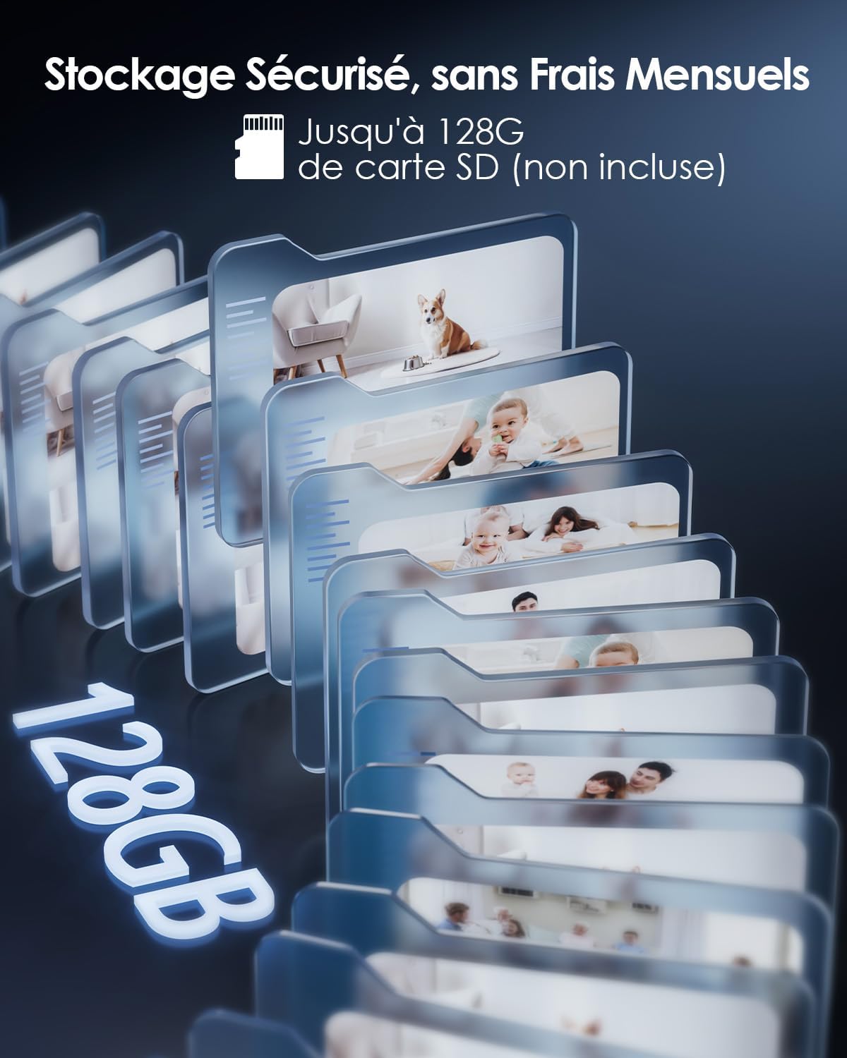 2K+2K Caméra Surveillance Intérieur, Double Objectif, Vision Nocturne, 360° Caméra Animaux Domestiques, 2,4 & 5 GHz Wi-FI, Détection Mouvement (Blanche) 9 2K+2K Caméra Surveillance Intérieur, Double Objectif, Vision Nocturne, 360° Caméra Animaux Domestiques, 2,4 & 5 GHz Wi-FI, Détection Mouvement (Blanche) – Image 8