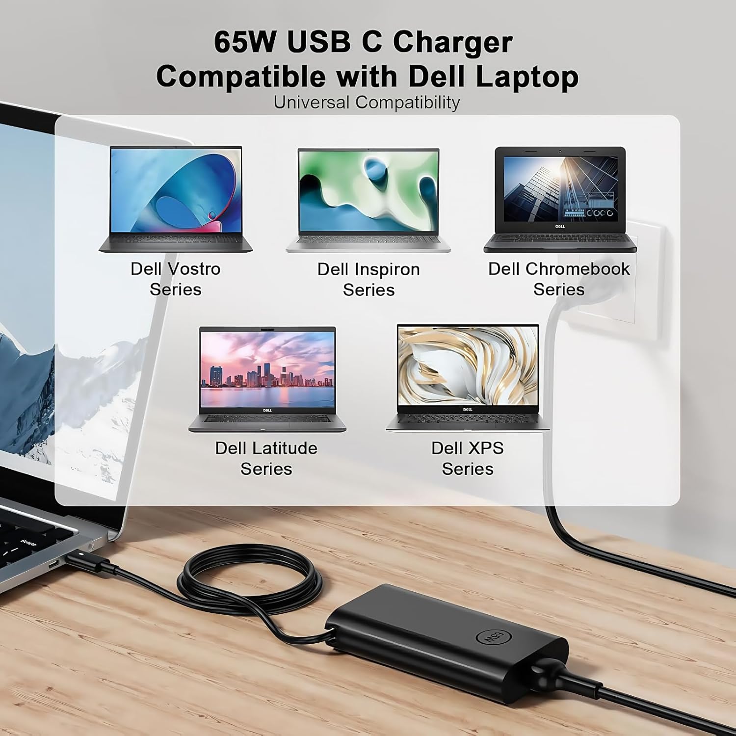 Remplacement Dell 65W USB-C Chargeur Ordinateur Portable, Applicable à Dell Latitude 5540 5420 7400 5440 7440 3540 5520 7420 5430 7390 7320 5530 7430 3440 7340 5320 7410 7330 7530 XPS 13 9 Remplacement Dell 65W USB-C Chargeur Ordinateur Portable, Applicable à Dell Latitude 5540 5420 7400 5440 7440 3540 5520 7420 5430 7390 7320 5530 7430 3440 7340 5320 7410 7330 7530 XPS 13 – Image 8