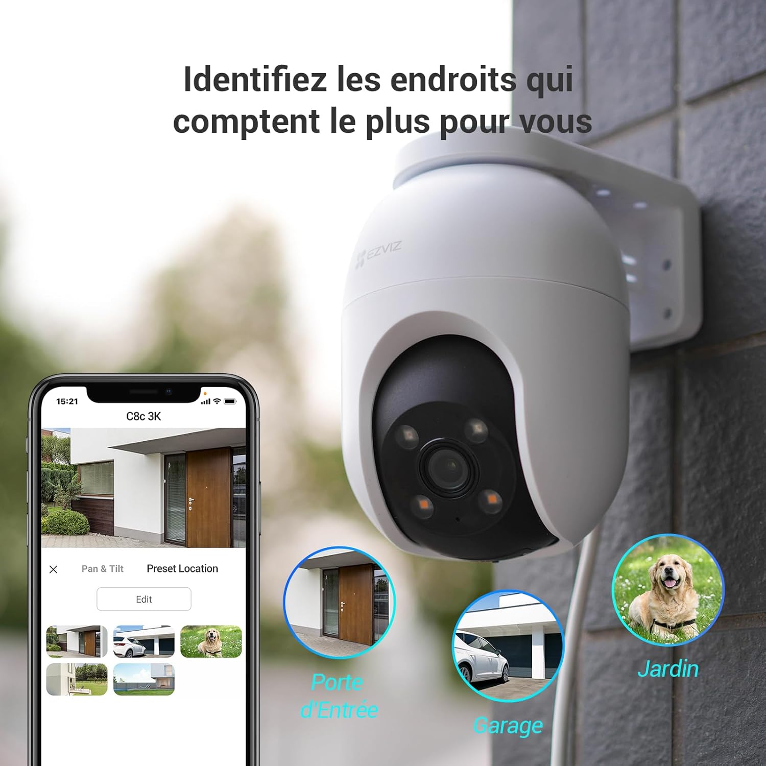 EZVIZ C8c 5MP Caméra Surveillance WiFi Extérieure à 360° avec Suivi Auto-Zoom, Détection de Forme Humaine/Véhicule, Vision Nocturne en Couleur, Audio Bidirectionnel, IP65 Etanche, Défense Active 8 EZVIZ C8c 5MP Caméra Surveillance WiFi Extérieure à 360° avec Suivi Auto-Zoom, Détection de Forme Humaine/Véhicule, Vision Nocturne en Couleur, Audio Bidirectionnel, IP65 Etanche, Défense Active – Image 7