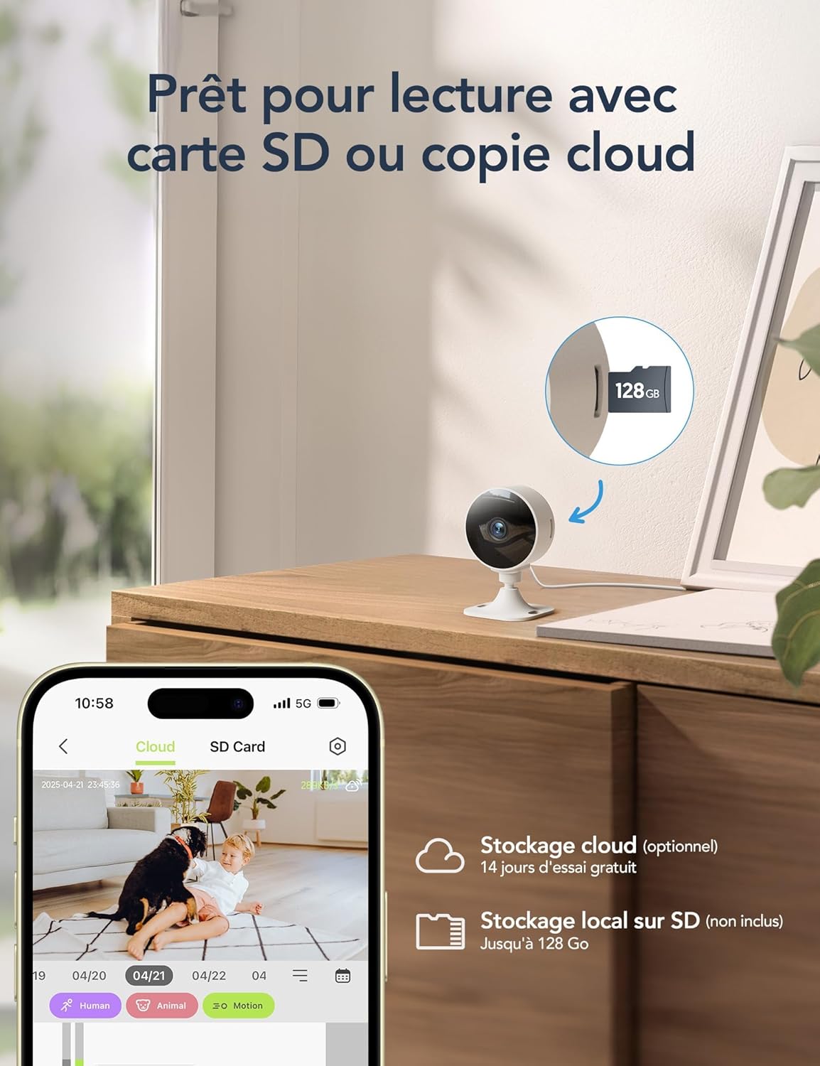 GNCC 4 Pack Camera Surveillance WiFi Interieur, 1080P Caméra Intérieur pour Bebe/Animaux, Vision Nocturne, AI Détection, Audio Bidirectionnel, Compatible Alexa, Abonnement Cloud/SD Local, 2,4GHz WiFi 9 GNCC 4 Pack Camera Surveillance WiFi Interieur, 1080P Caméra Intérieur pour Bebe/Animaux, Vision Nocturne, AI Détection, Audio Bidirectionnel, Compatible Alexa, Abonnement Cloud/SD Local, 2,4GHz WiFi – Image 8