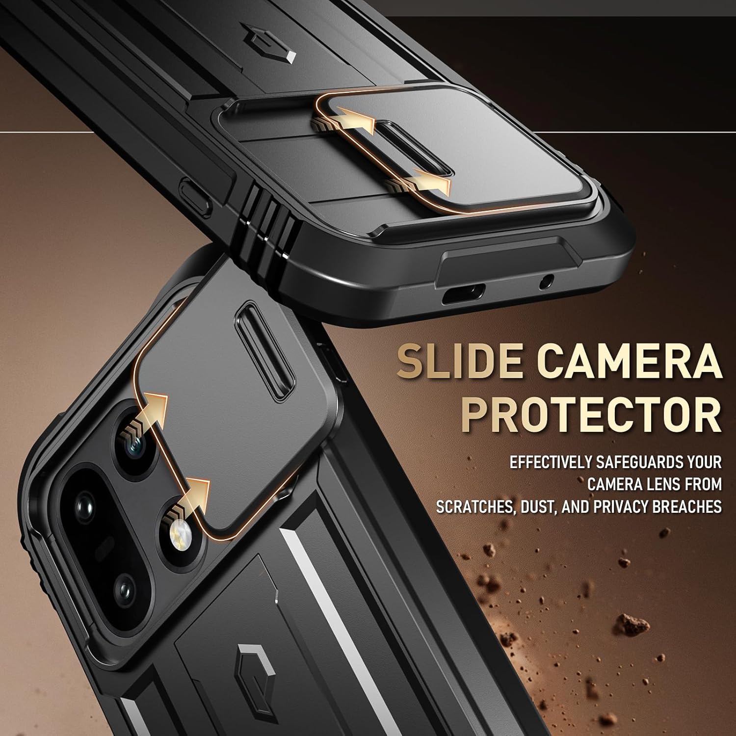 Poetic Revolution Coque pour OnePlus 15 5G, Coque pour Appareil Photo coulissante, 2 Protections d'écran en Verre trempé, testé Contre Les Chutes de 6,1 m, Robuste, Double Couche avec béquille, Noir 5 Poetic Revolution Coque pour OnePlus 15 5G, Coque pour Appareil Photo coulissante, 2 Protections d'écran en Verre trempé, testé Contre Les Chutes de 6,1 m, Robuste, Double Couche avec béquille, Noir – Image 4