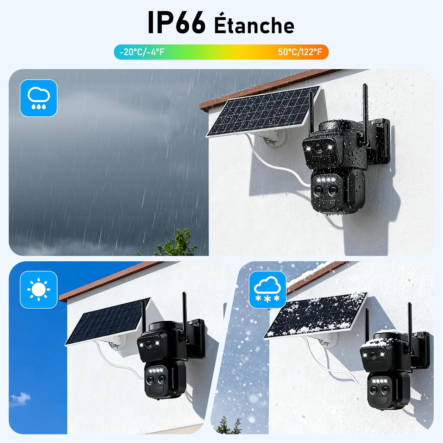 4K Caméra Surveillance WiFi Extérieure à triple objectif,360° PTZ Caméra,8MP Détection Humaine avec Panneau Solaire,Suivi Automatique,Vision Nocturne Couleur,Étanche,Audio Bidirectionnel,10X Zoom 8 4K Caméra Surveillance WiFi Extérieure à triple objectif,360° PTZ Caméra,8MP Détection Humaine avec Panneau Solaire,Suivi Automatique,Vision Nocturne Couleur,Étanche,Audio Bidirectionnel,10X Zoom – Image 7