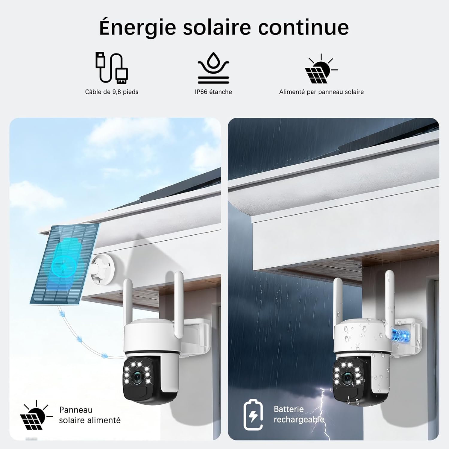 2K Camera Surveillance WiFi Exterieure sans Fil,2 Cam-Kit avec Home Station/Stockage Local 64G/Camera Solaire,360° PTZ Sécurité à Domicile,Vision Vocturne,Alarme,Audio Bidirectionnel,2.4/5G WIFI 8 2K Camera Surveillance WiFi Exterieure sans Fil,2 Cam-Kit avec Home Station/Stockage Local 64G/Camera Solaire,360° PTZ Sécurité à Domicile,Vision Vocturne,Alarme,Audio Bidirectionnel,2.4/5G WIFI – Image 7