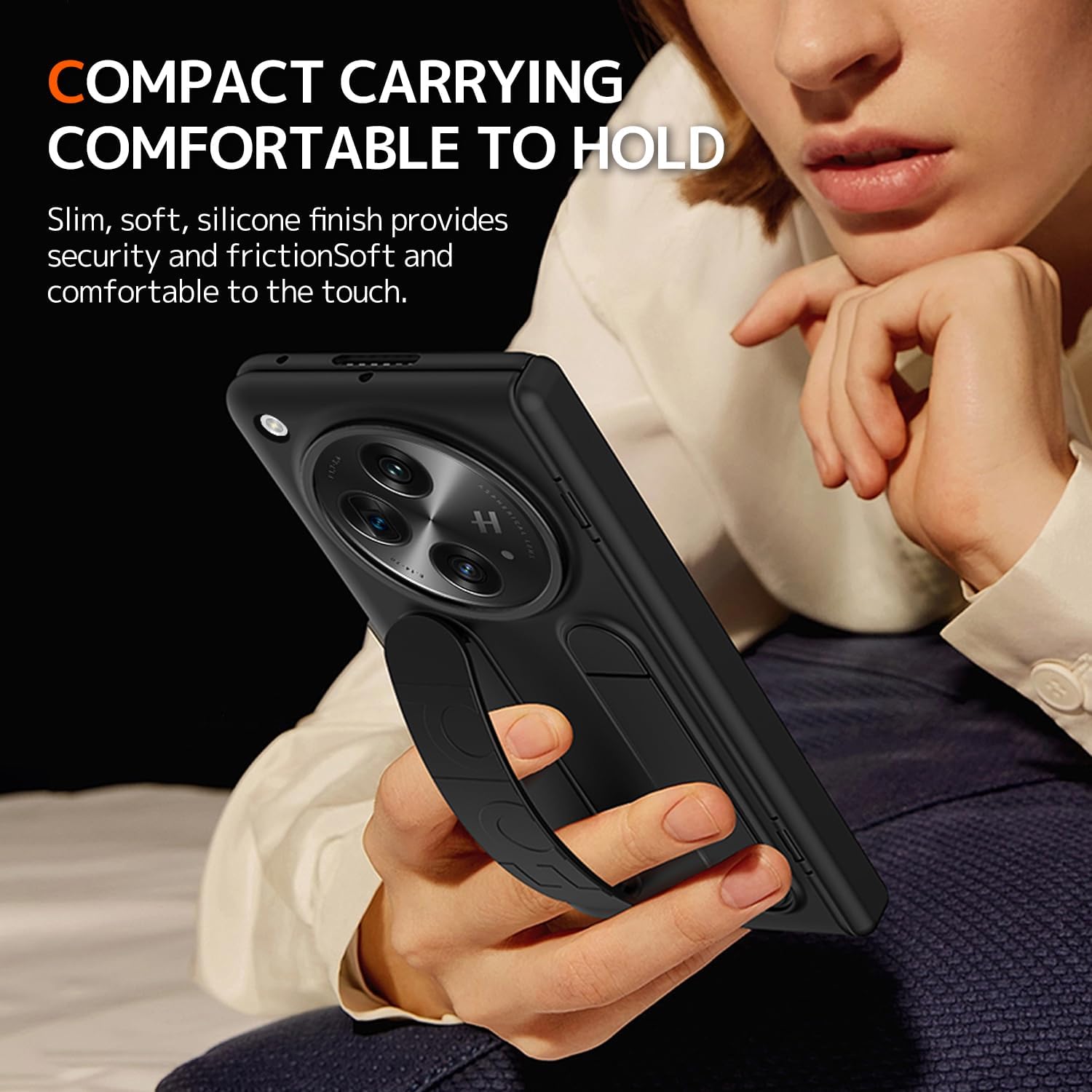 Ninki Coque OnePlus Open Bracelet de protection d'écran Noir 7 Ninki Coque OnePlus Open Bracelet de protection d'écran Noir – Image 6