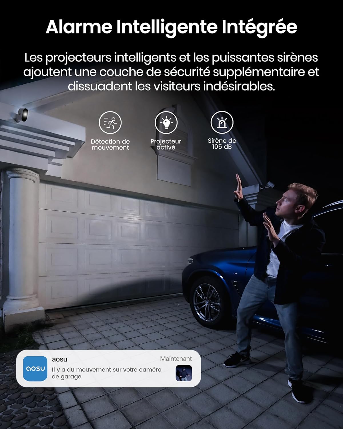 aosu 2K Caméra Surveillance WiFi Extérieure sans Fil, Kit 2 Caméras avec aosuBase, sans Frais Mensuels, Autonomie Jusqu’à 240 Jours, 166° Ultra Grand Angle, Al Détection, Vision Suivi Entre Caméras 10 aosu 2K Caméra Surveillance WiFi Extérieure sans Fil, Kit 2 Caméras avec aosuBase, sans Frais Mensuels, Autonomie Jusqu’à 240 Jours, 166° Ultra Grand Angle, Al Détection, Vision Suivi Entre Caméras – Image 9