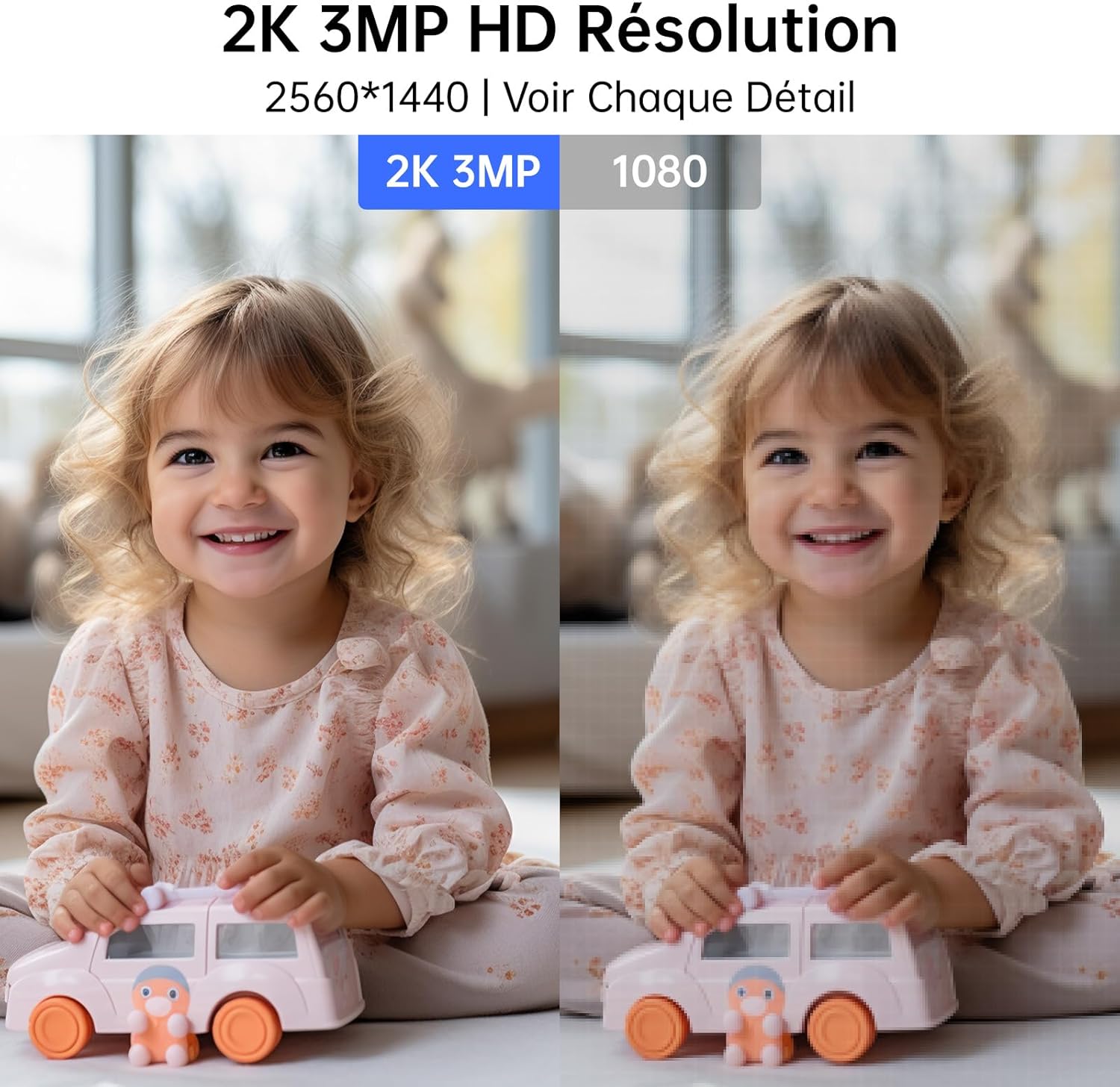 2K 3MP Camera Interieur 2.4/5GHz Camera Surveillance WiFi avec Détection de Mouvement, Vision Nocturne, Audio Bidirectionne Compatible avec Alexa pour Bébé/Animal/Maison (2 pièces) 3 2K 3MP Camera Interieur 2.4/5GHz Camera Surveillance WiFi avec Détection de Mouvement, Vision Nocturne, Audio Bidirectionne Compatible avec Alexa pour Bébé/Animal/Maison (2 pièces) – Image 2