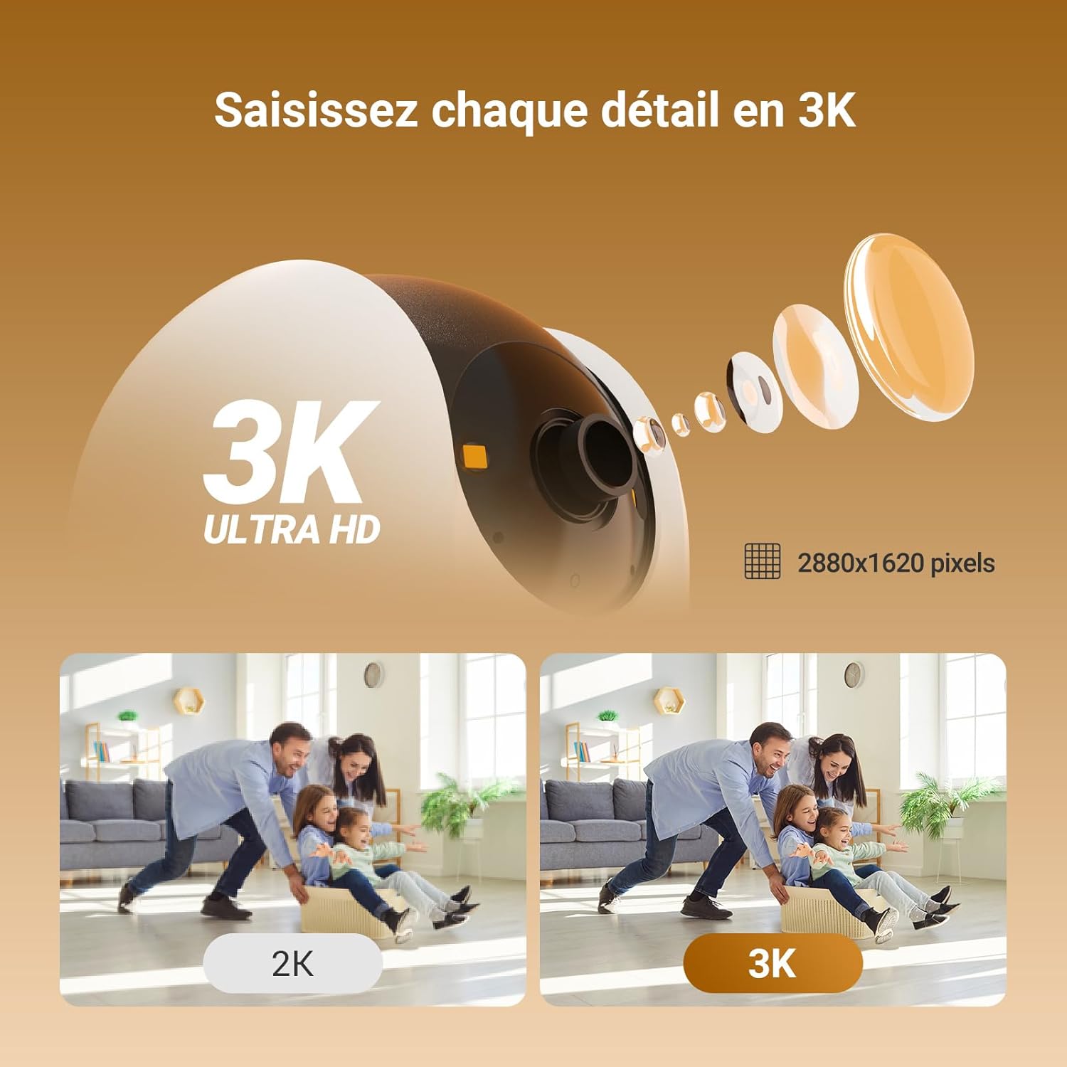 EZVIZ 3K Caméra Surveillance WiFi Intérieure 360 °, Camera Bébé avec WiFi 2.4Ghz, Détection Humain, Vision Nocturne Couleur avec WDR, Suivi Auto-Zoom, C6N G1 3K 4 EZVIZ 3K Caméra Surveillance WiFi Intérieure 360 °, Camera Bébé avec WiFi 2.4Ghz, Détection Humain, Vision Nocturne Couleur avec WDR, Suivi Auto-Zoom, C6N G1 3K – Image 3