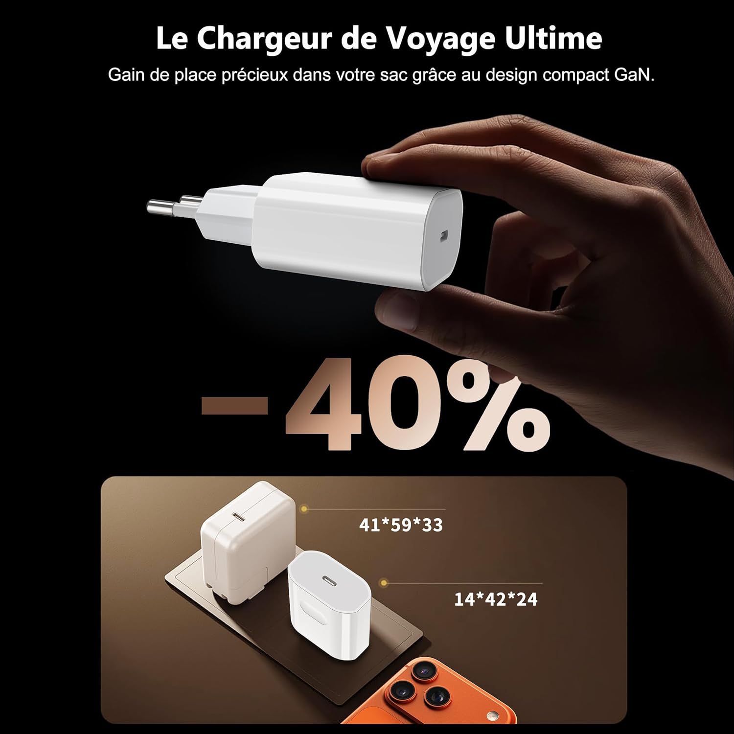 40W Chargeur USB C Rapide pour iPhone 17/17 Pro/17 Pro Max/17 Air, iPhone 16/15, Adaptateur Secteur Prise USB C et Câble 2M, Power Delivery Fast Charger 5 40W Chargeur USB C Rapide pour iPhone 17/17 Pro/17 Pro Max/17 Air, iPhone 16/15, Adaptateur Secteur Prise USB C et Câble 2M, Power Delivery Fast Charger – Image 4