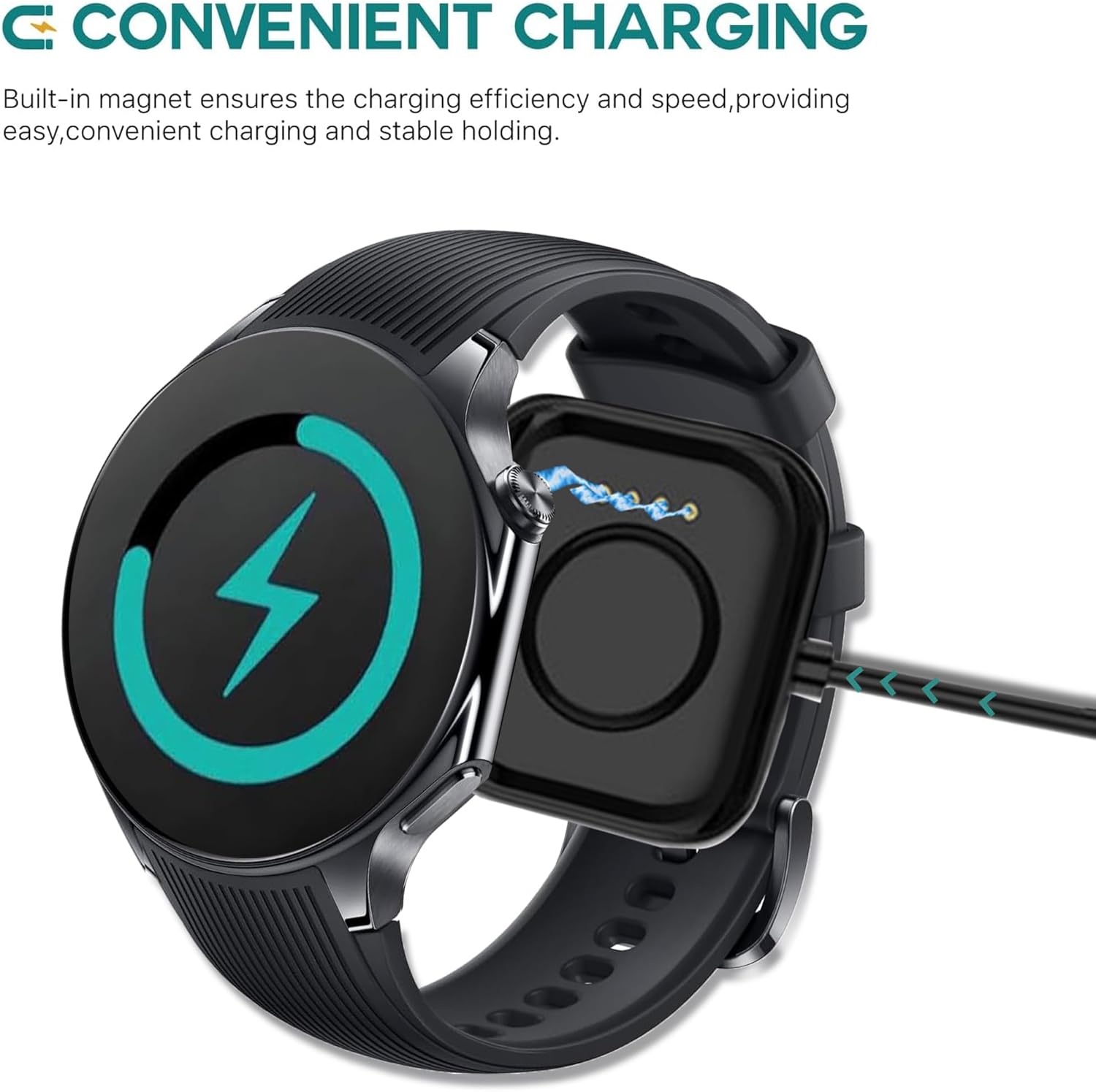 Chargeur compatible avec OnePlus Watch 3, câble de charge USB, station d'accueil pour montre connectée OnePlus Watch 3, 2, 2R (blanc) 6 Chargeur compatible avec OnePlus Watch 3, câble de charge USB, station d'accueil pour montre connectée OnePlus Watch 3, 2, 2R (blanc) – Image 5