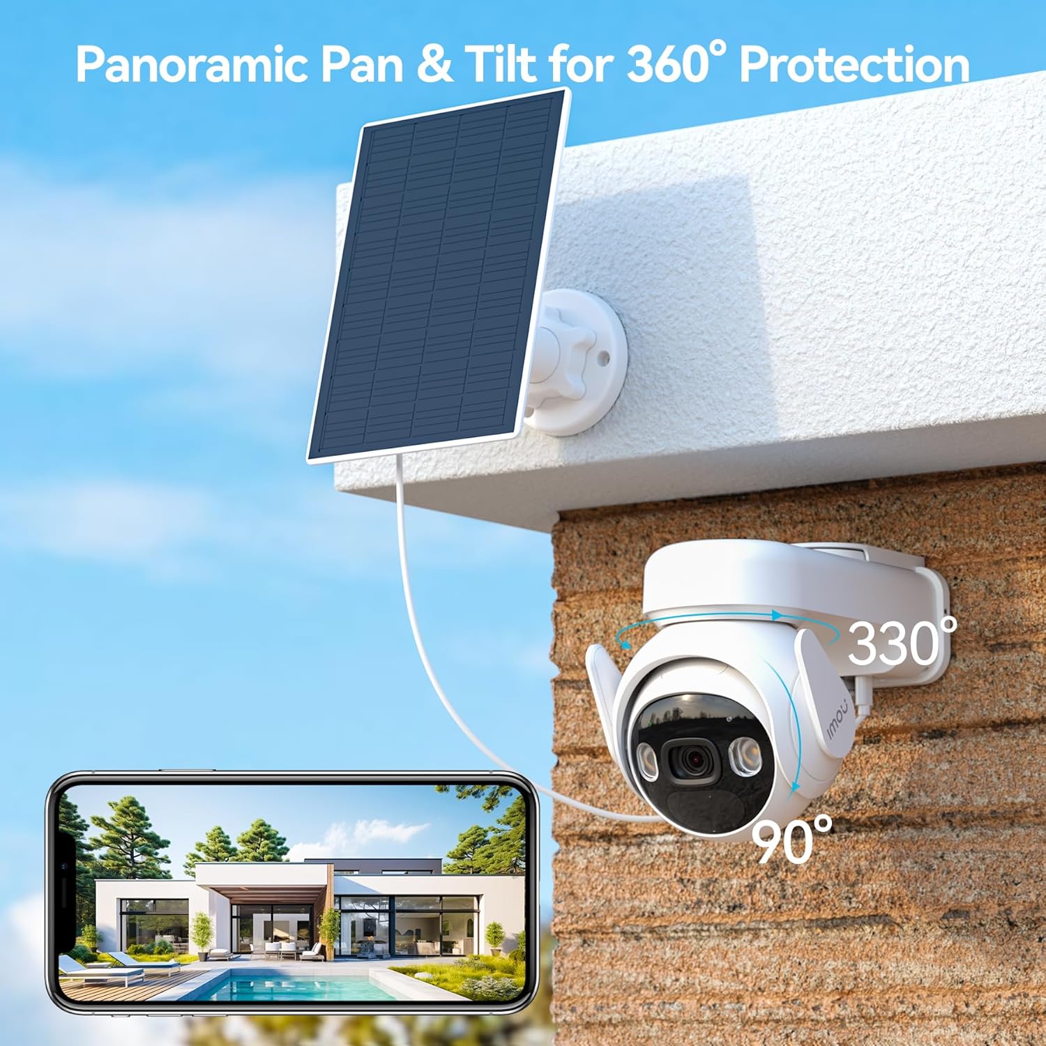 Imou Caméra de sécurité 3 MP pour la Maison, caméra extérieure sans Fil, caméra de sécurité Solaire, caméras de Surveillance extérieures, caméras de Surveillance dôme PT 3MP avec Nouveau Panneau 8 Imou Caméra de sécurité 3 MP pour la Maison, caméra extérieure sans Fil, caméra de sécurité Solaire, caméras de Surveillance extérieures, caméras de Surveillance dôme PT 3MP avec Nouveau Panneau – Image 7
