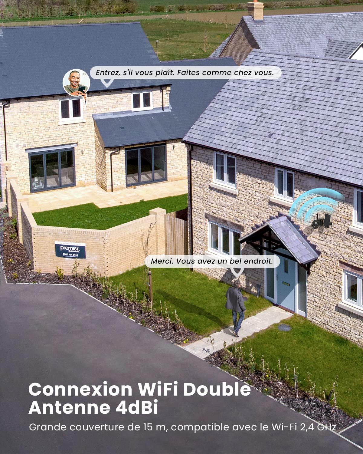 ieGeek 2K Camera Surveillance WiFi Exterieure sans Fil, Camera Solaire avec Batterie, Pan 355°/Tilt 120°, Détection Humaine PIR, Alarme Auditive, Vision Nocturne Couleur, Audio Bidirectionnel 9 ieGeek 2K Camera Surveillance WiFi Exterieure sans Fil, Camera Solaire avec Batterie, Pan 355°/Tilt 120°, Détection Humaine PIR, Alarme Auditive, Vision Nocturne Couleur, Audio Bidirectionnel – Image 8