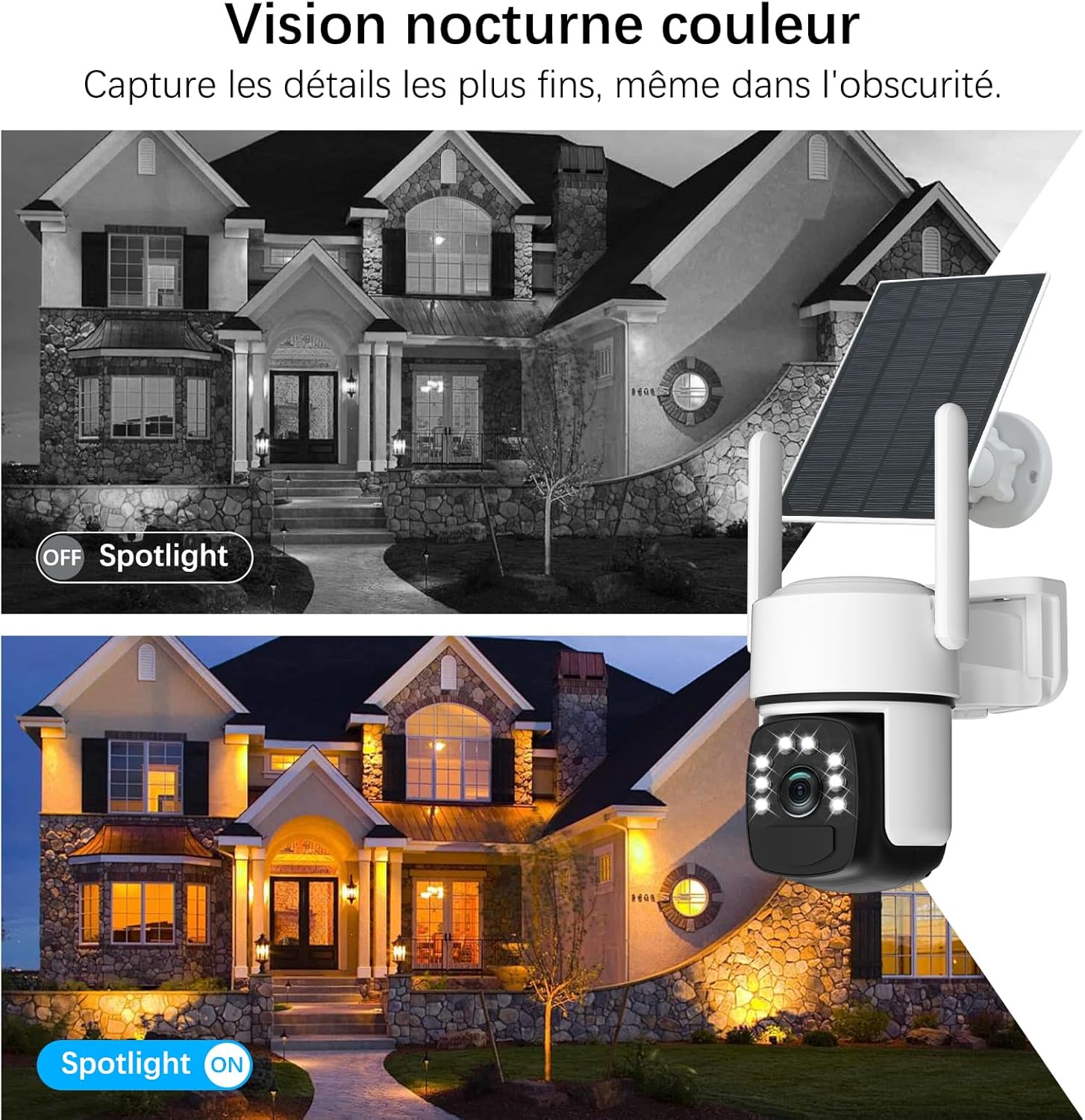 2K Camera Surveillance WiFi Exterieure sans Fil,2 Cam-Kit avec Home Station/Stockage Local 64G/Camera Solaire,360° PTZ Sécurité à Domicile,Vision Vocturne,Alarme,Audio Bidirectionnel,2.4/5G WIFI 7 2K Camera Surveillance WiFi Exterieure sans Fil,2 Cam-Kit avec Home Station/Stockage Local 64G/Camera Solaire,360° PTZ Sécurité à Domicile,Vision Vocturne,Alarme,Audio Bidirectionnel,2.4/5G WIFI – Image 6