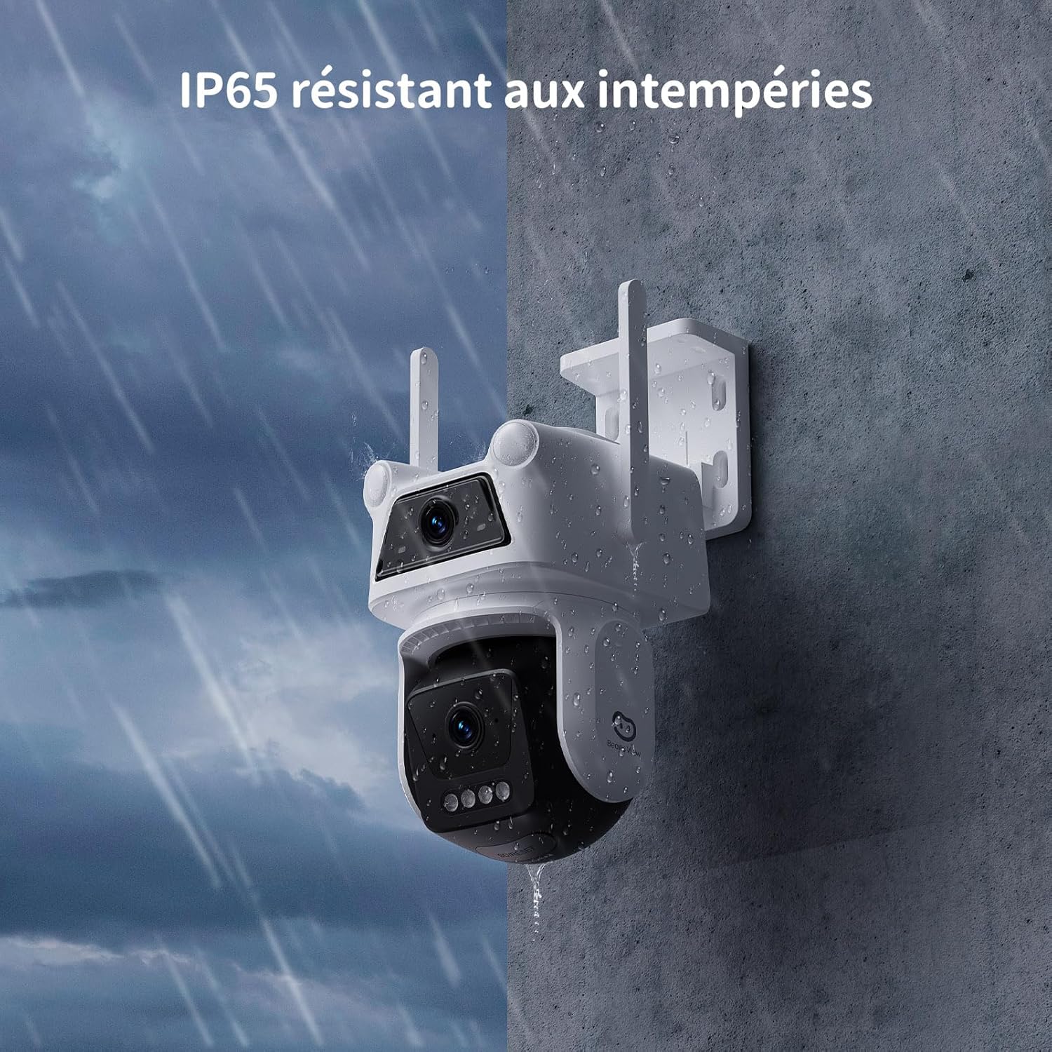 2K+2K (3MP+3MP) Caméra Surveillance Extérieure à Double Objectif, 2,4 GHz Wi-FI, 360° Sécurité, Stockage Carte 512 Go, Suivi Auto, Détection Humaine par IA, Vision Nocturne Couleur (D320) 11 2K+2K (3MP+3MP) Caméra Surveillance Extérieure à Double Objectif, 2,4 GHz Wi-FI, 360° Sécurité, Stockage Carte 512 Go, Suivi Auto, Détection Humaine par IA, Vision Nocturne Couleur (D320) – Image 10