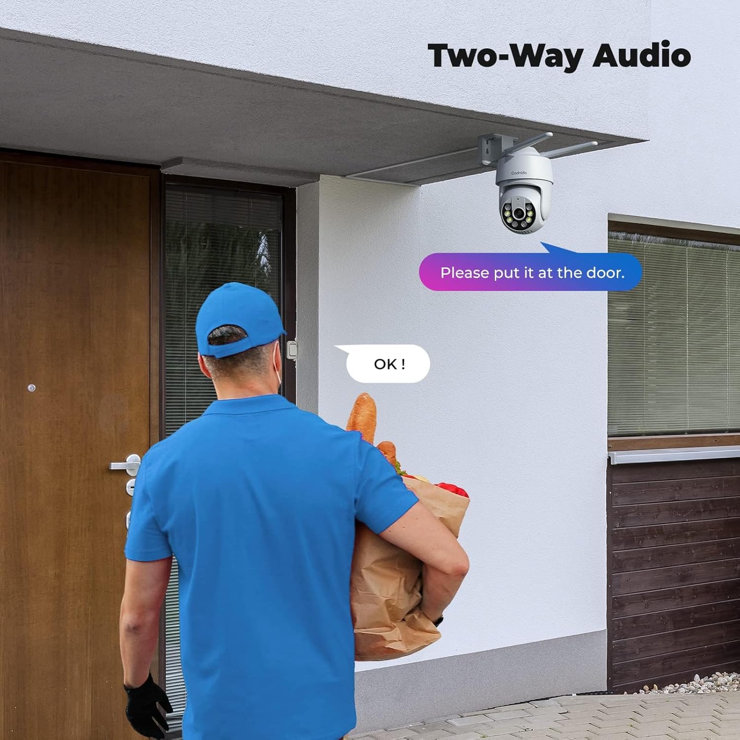Camera Surveillance WiFi Exterieure sans Fil, 360° PTZ Caméra avec Enregistrement 24/7, Détection de Mouvement, Vision Nocturne Couleur Intelligente, Fonctionne avec Alexa 8 Camera Surveillance WiFi Exterieure sans Fil, 360° PTZ Caméra avec Enregistrement 24/7, Détection de Mouvement, Vision Nocturne Couleur Intelligente, Fonctionne avec Alexa – Image 7