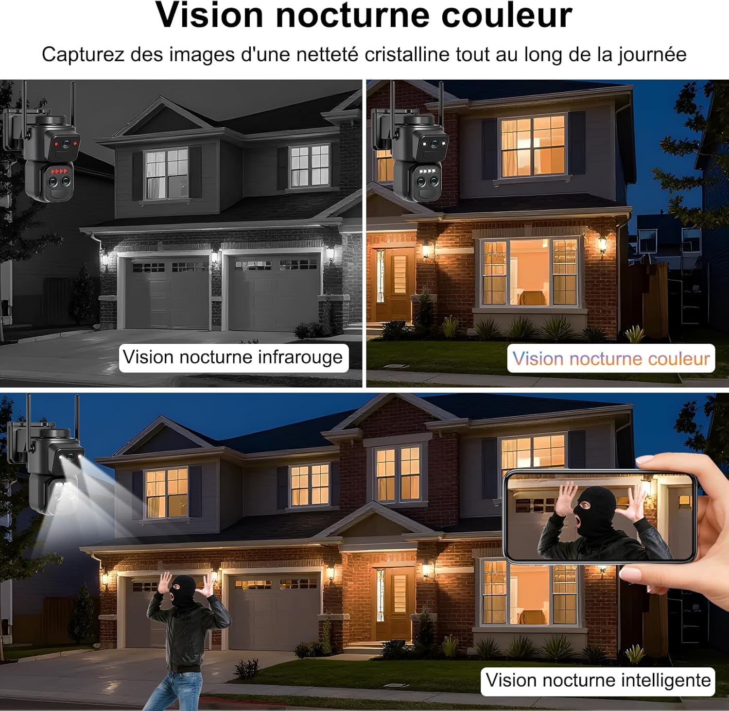 4K Caméra Surveillance WiFi Extérieure à triple objectif,360° PTZ Caméra,8MP Détection Humaine avec Panneau Solaire,Suivi Automatique,Vision Nocturne Couleur,Étanche,Audio Bidirectionnel,10X Zoom 7 4K Caméra Surveillance WiFi Extérieure à triple objectif,360° PTZ Caméra,8MP Détection Humaine avec Panneau Solaire,Suivi Automatique,Vision Nocturne Couleur,Étanche,Audio Bidirectionnel,10X Zoom – Image 6