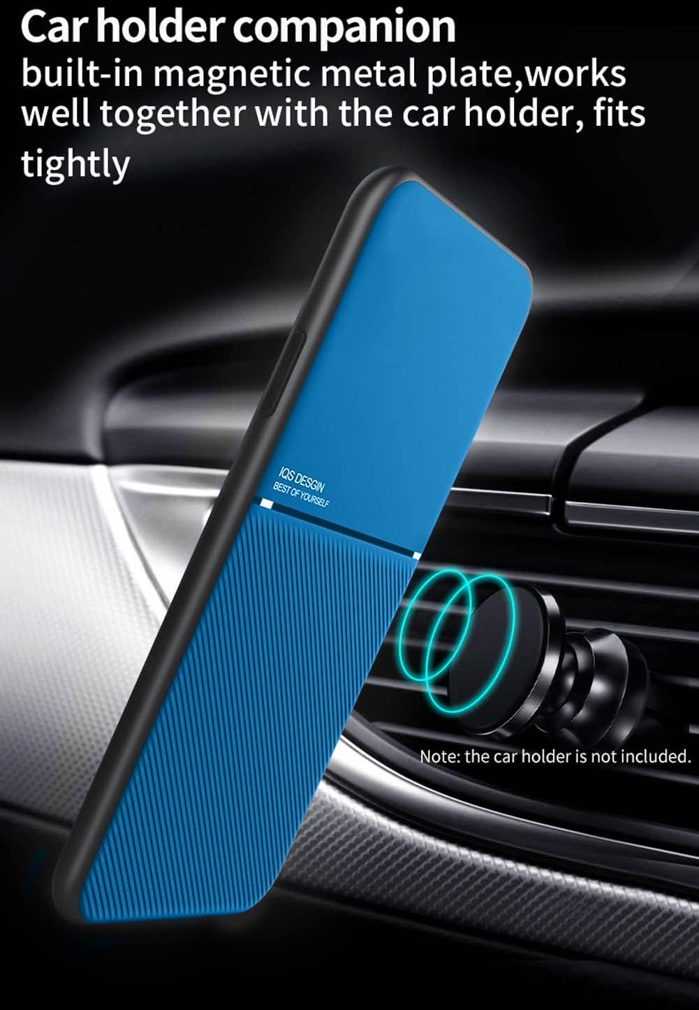 Kepuch Mowen Coque Housse Étui Plaque de Métal Intégrée pour Oneplus 7 Pro - Bleu 3 Kepuch Mowen Coque Housse Étui Plaque de Métal Intégrée pour Oneplus 7 Pro - Bleu – Image 2