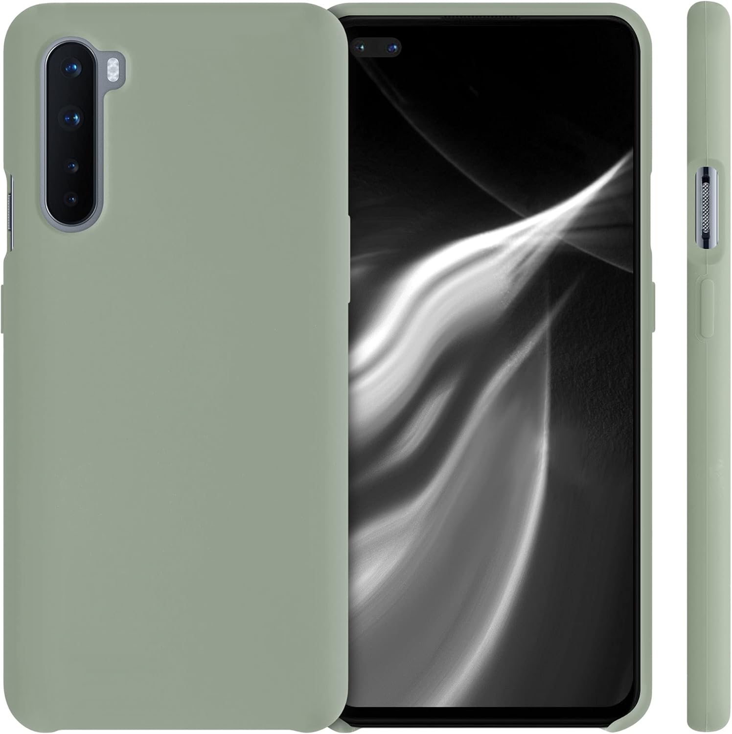 kwmobile Housse Compatible avec OnePlus Nord Coque - Housse de téléphone Protection Souple en TPU Silicone - Vert Gris 6 kwmobile Housse Compatible avec OnePlus Nord Coque - Housse de téléphone Protection Souple en TPU Silicone - Vert Gris – Image 5