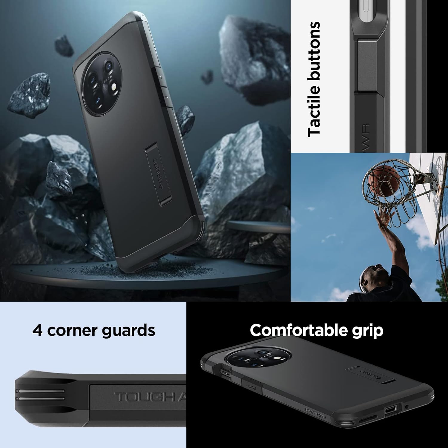 Spigen Tough Armor Coque Compatible avec OnePlus 11 - Noir 8 Spigen Tough Armor Coque Compatible avec OnePlus 11 - Noir – Image 7