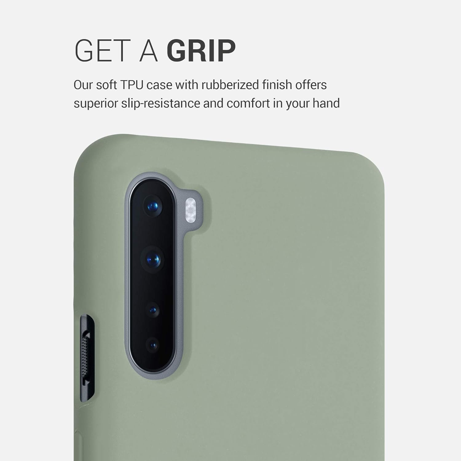 kwmobile Housse Compatible avec OnePlus Nord Coque - Housse de téléphone Protection Souple en TPU Silicone - Vert Gris 4 kwmobile Housse Compatible avec OnePlus Nord Coque - Housse de téléphone Protection Souple en TPU Silicone - Vert Gris – Image 3