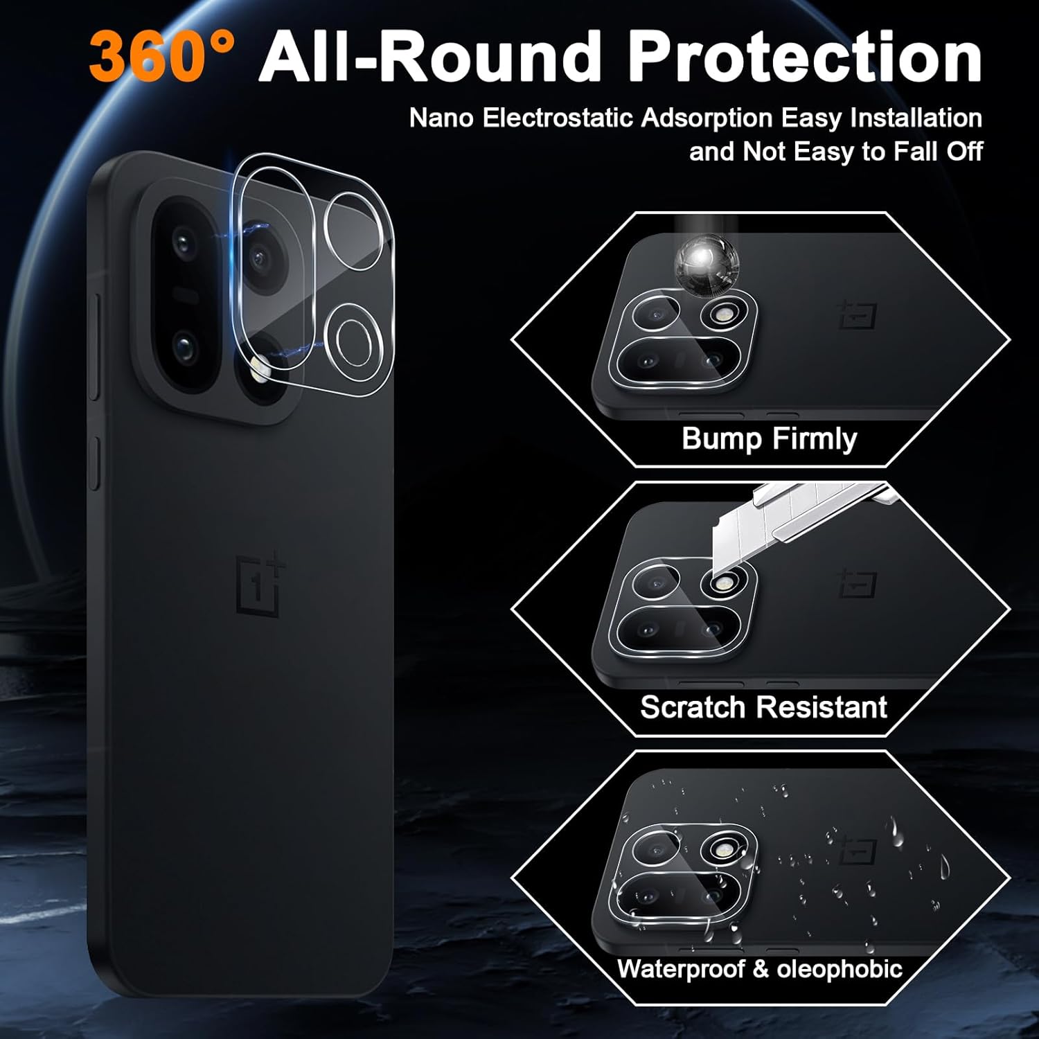 2 Pièces Verre Trempé pour Oneplus 15 5G avec 2 Pièces Caméra Arrière Objectif Protecteur, Dureté 9H Anti Rayures Film Protection écran, Ultra Résistant Vitre Protection 4 2 Pièces Verre Trempé pour Oneplus 15 5G avec 2 Pièces Caméra Arrière Objectif Protecteur, Dureté 9H Anti Rayures Film Protection écran, Ultra Résistant Vitre Protection – Image 3
