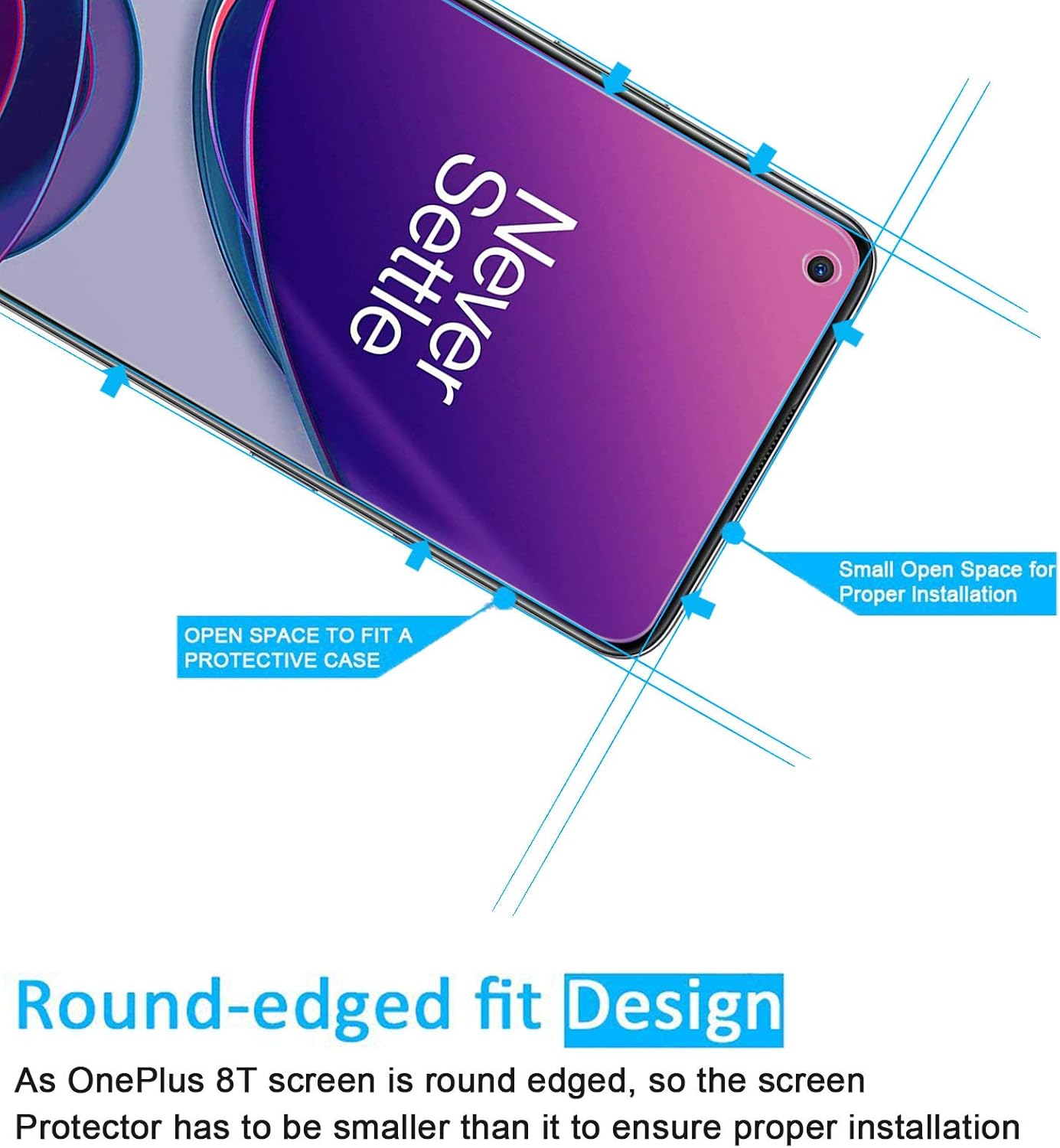 NEW'C Lot de 2, Verre Trempé pour OnePlus 8T, Film Protection écran efficace contre les Rayures - sans Bulles - Ultra Résistant (0,33mm HD Ultra Transparent) Dureté 9H Glass 4 NEW'C Lot de 2, Verre Trempé pour OnePlus 8T, Film Protection écran efficace contre les Rayures - sans Bulles - Ultra Résistant (0,33mm HD Ultra Transparent) Dureté 9H Glass – Image 3