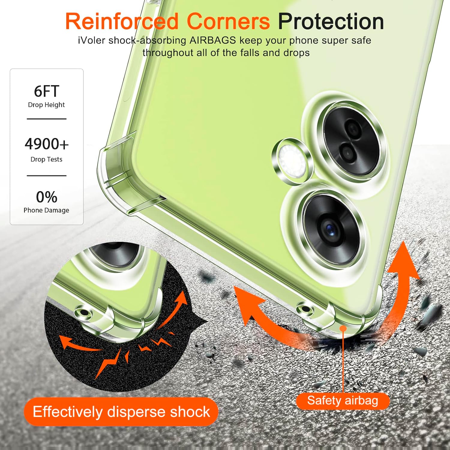 ivoler 3 en 1 Coque pour OnePlus Nord CE 3 Lite 5G avec 2 Pièces Verre Trempé, Ultra Transparent Étui de Protection en Silicone Antichoc, Souple TPU Anti-Rayures Bumper Housse 4 ivoler 3 en 1 Coque pour OnePlus Nord CE 3 Lite 5G avec 2 Pièces Verre Trempé, Ultra Transparent Étui de Protection en Silicone Antichoc, Souple TPU Anti-Rayures Bumper Housse – Image 3